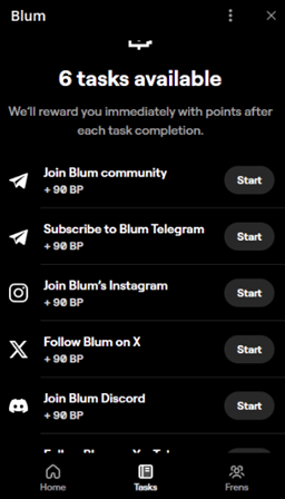 Заработок Blum Points