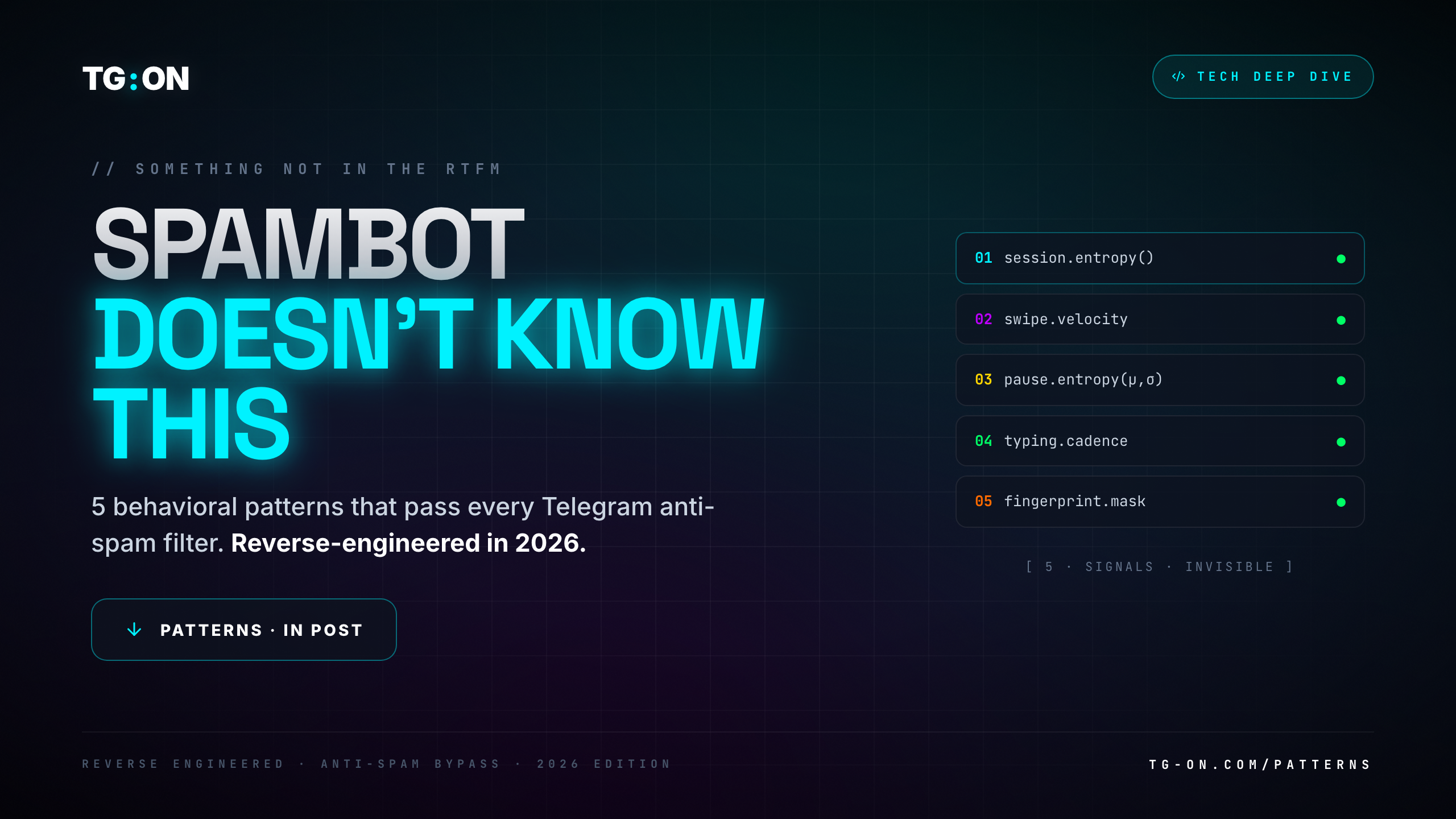 Reverse-engineering Telegram’s SpamBot: the 6 signals it reads