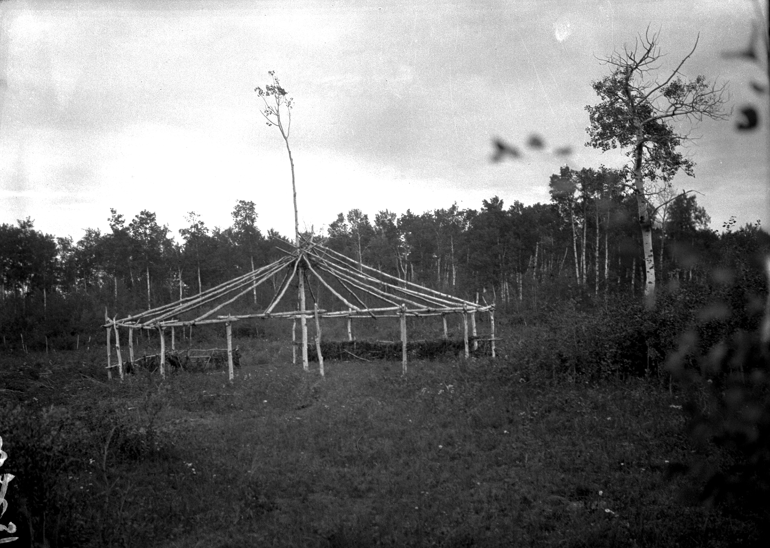 Circular Wood Frame Structure Used on Ceremonial Occasions—Waterhen River, Northern Saskatchewan