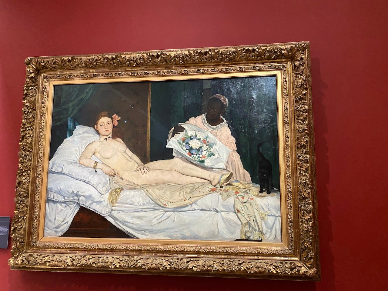[Olympia](https://youtu.be/bihBbqzL96Y) / Manet, he was also a part of the Realism art movement. This has traces from both movement.