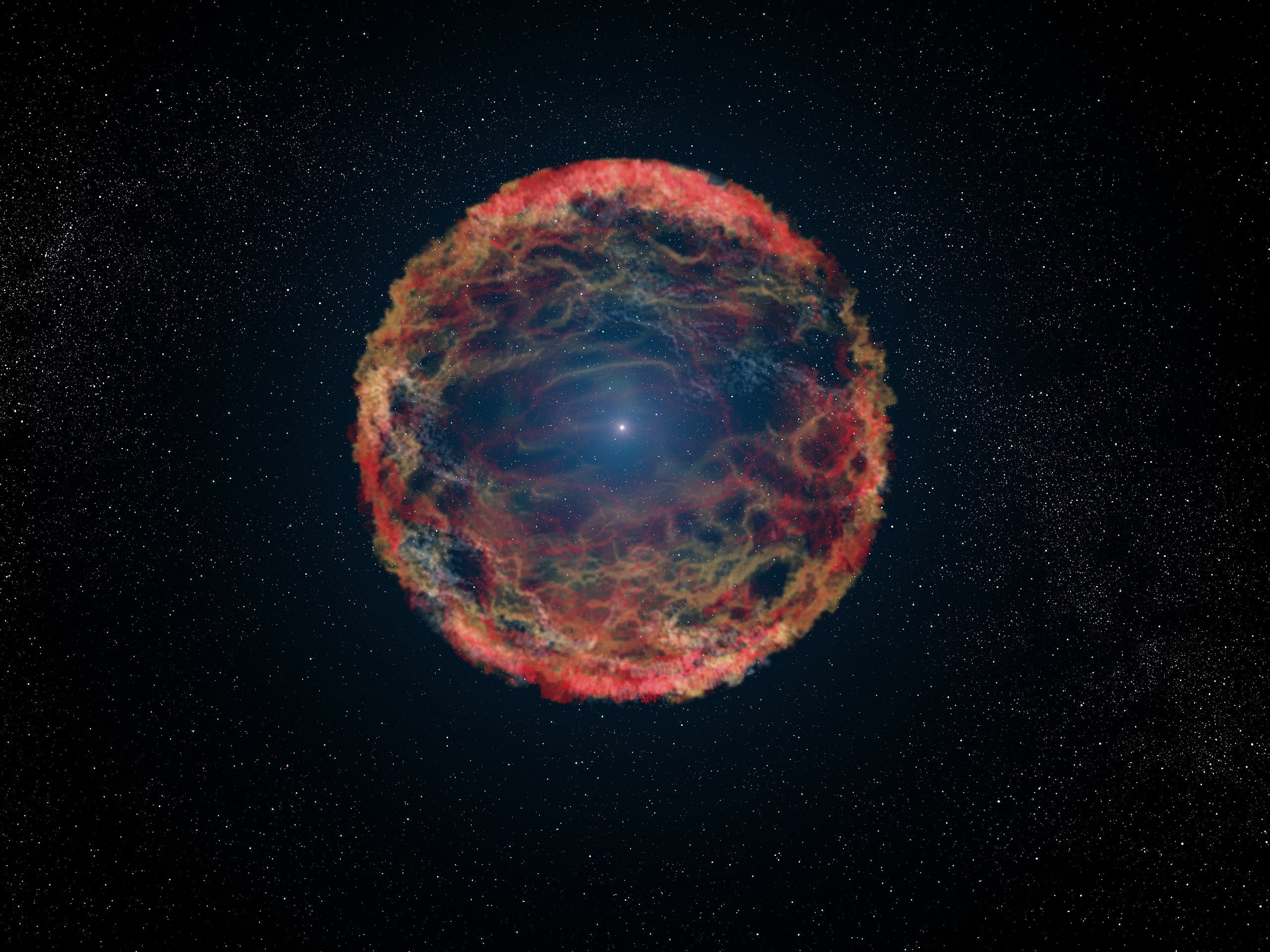 A supernova explosion is a cosmic catastrophe on a huge scale. But it