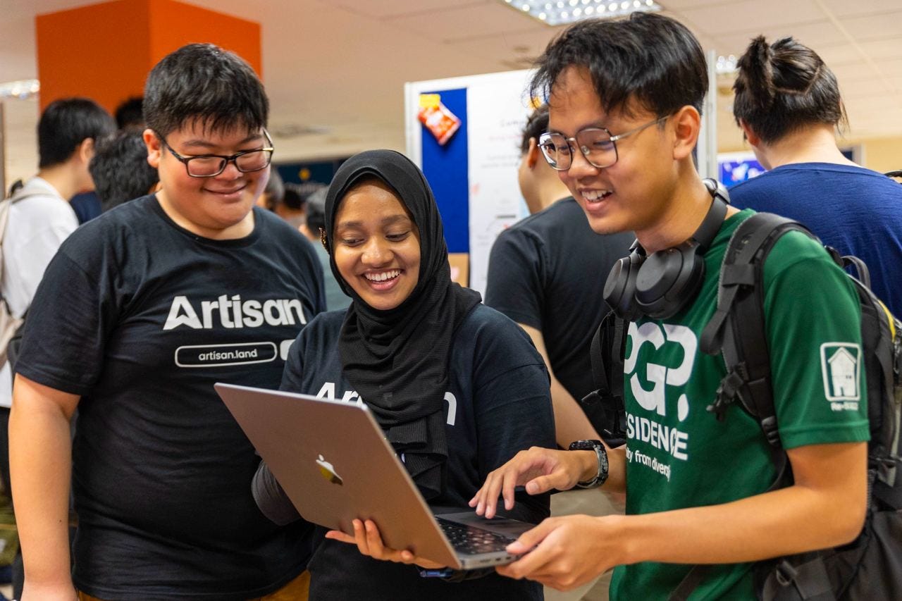 Presenting our CS3216 final project at NUS Computing STePS