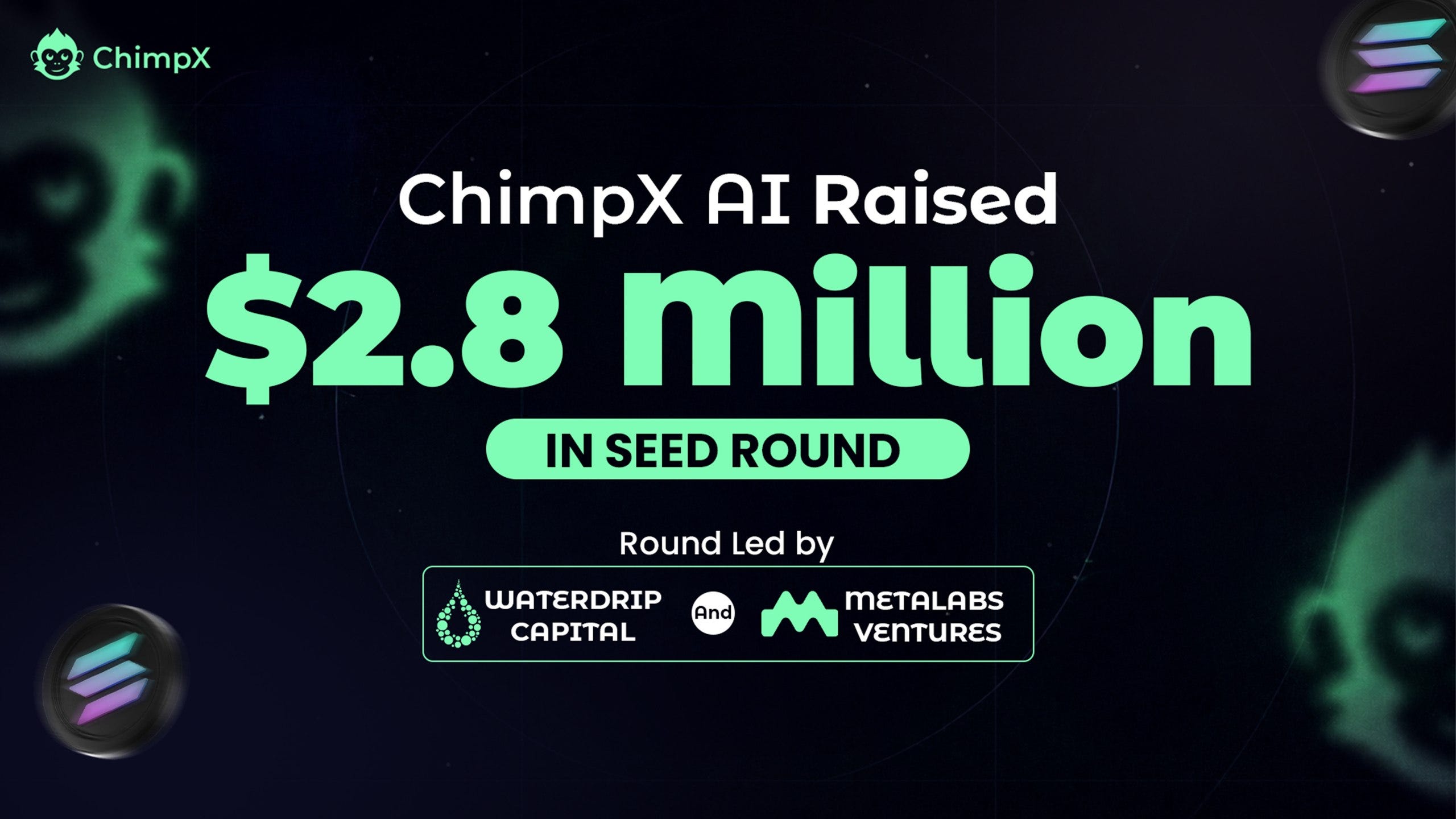 ChimpX AI Raises $2.8M in Seed Round to Bring Defi For Everyone.