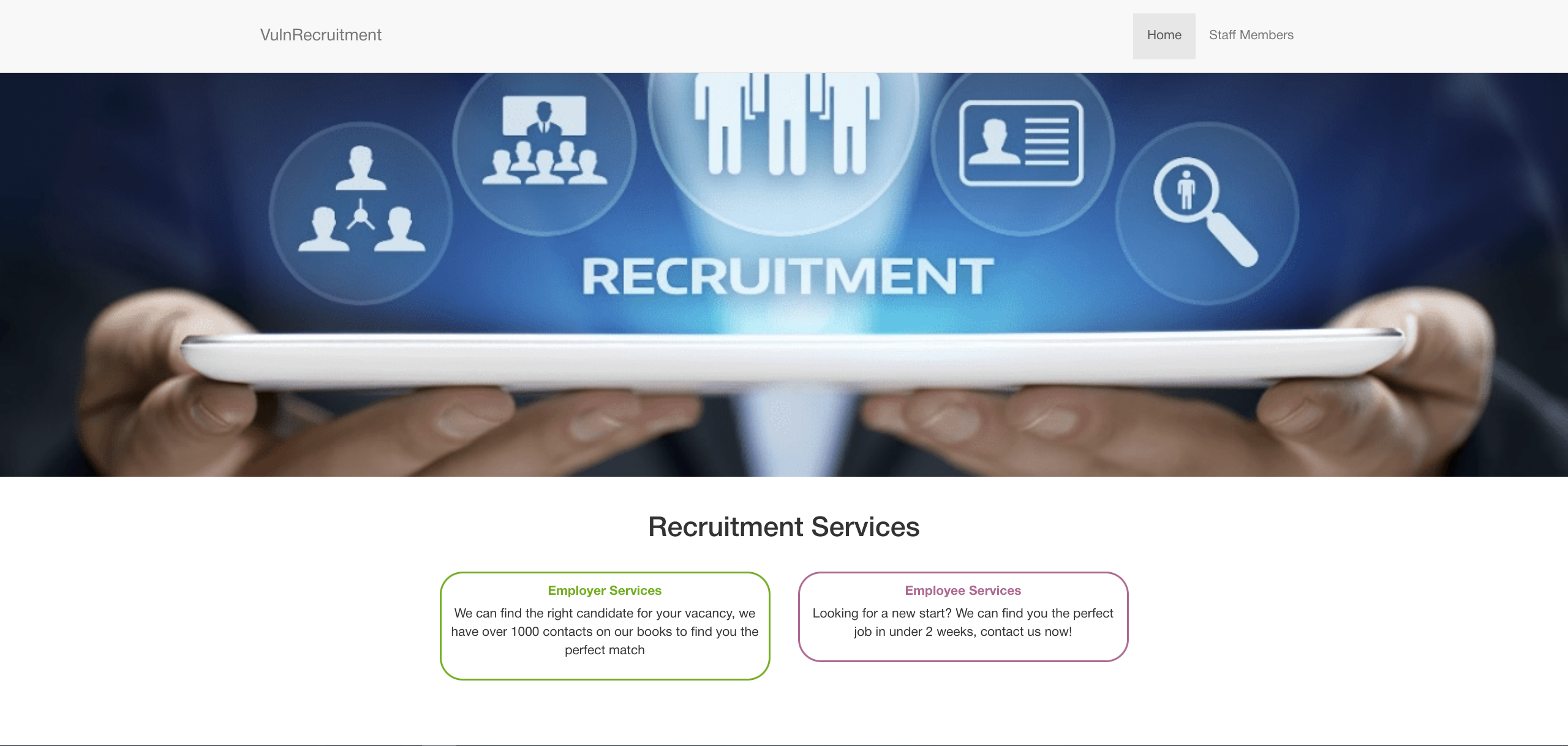 Hacking Hub — VulnRecruitment Walkthrough