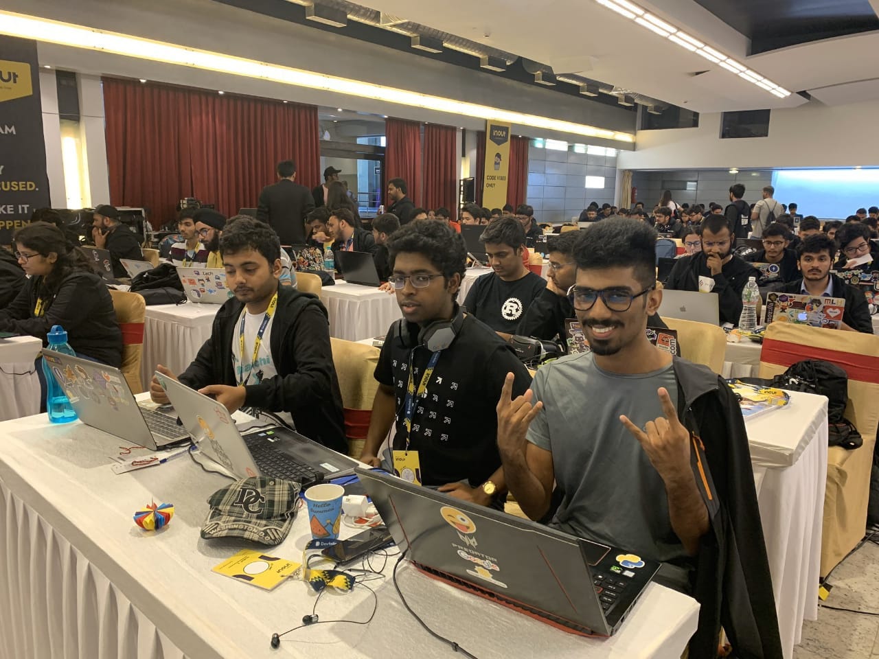 Team — Monks_from_the_south : Ashutosh (IIT, Bombay) (left), Joel (center) and Adarsh S (right)