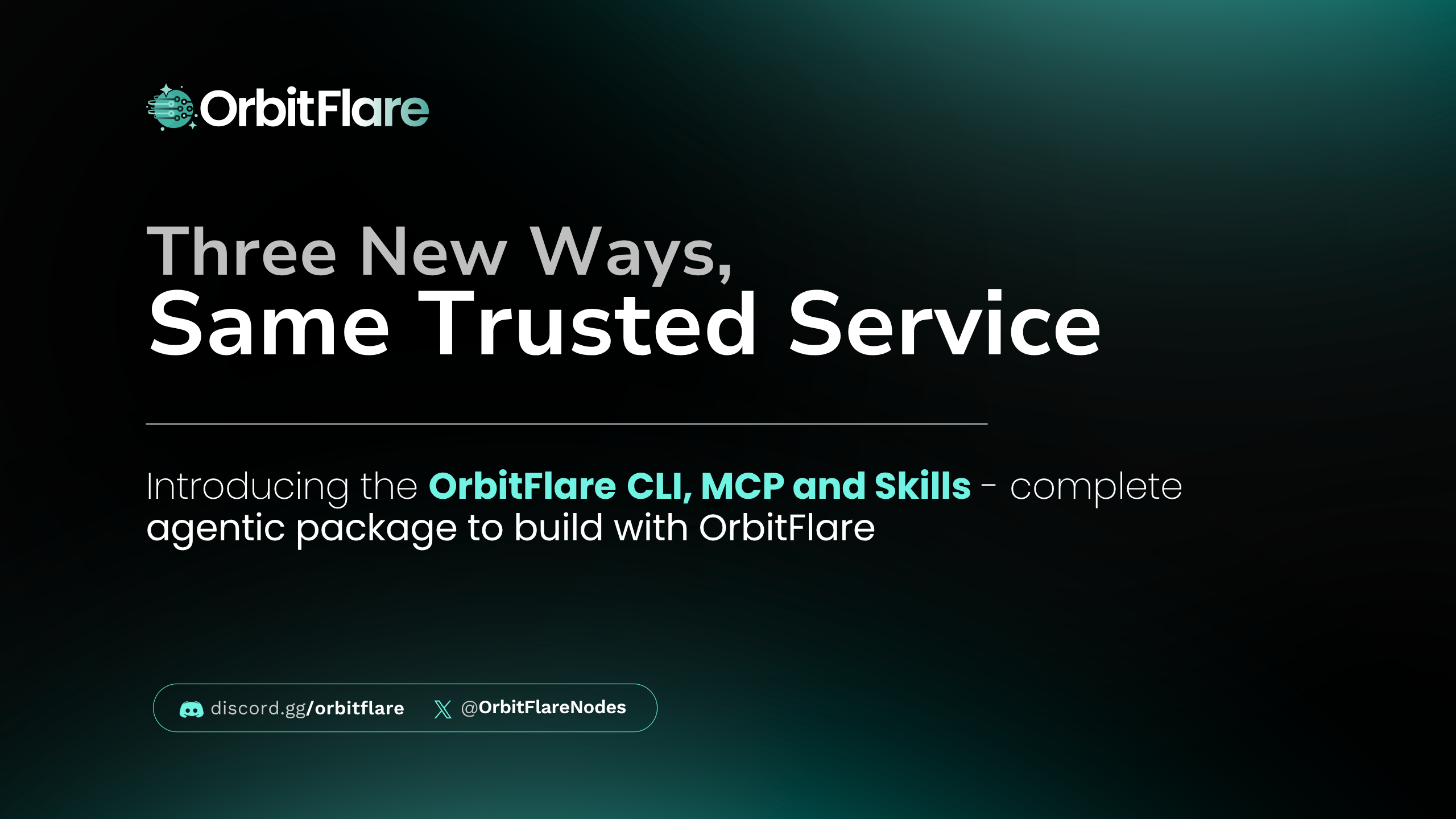 Three new ways into OrbitFlare: Introducing the CLI, MCP, and Skills
