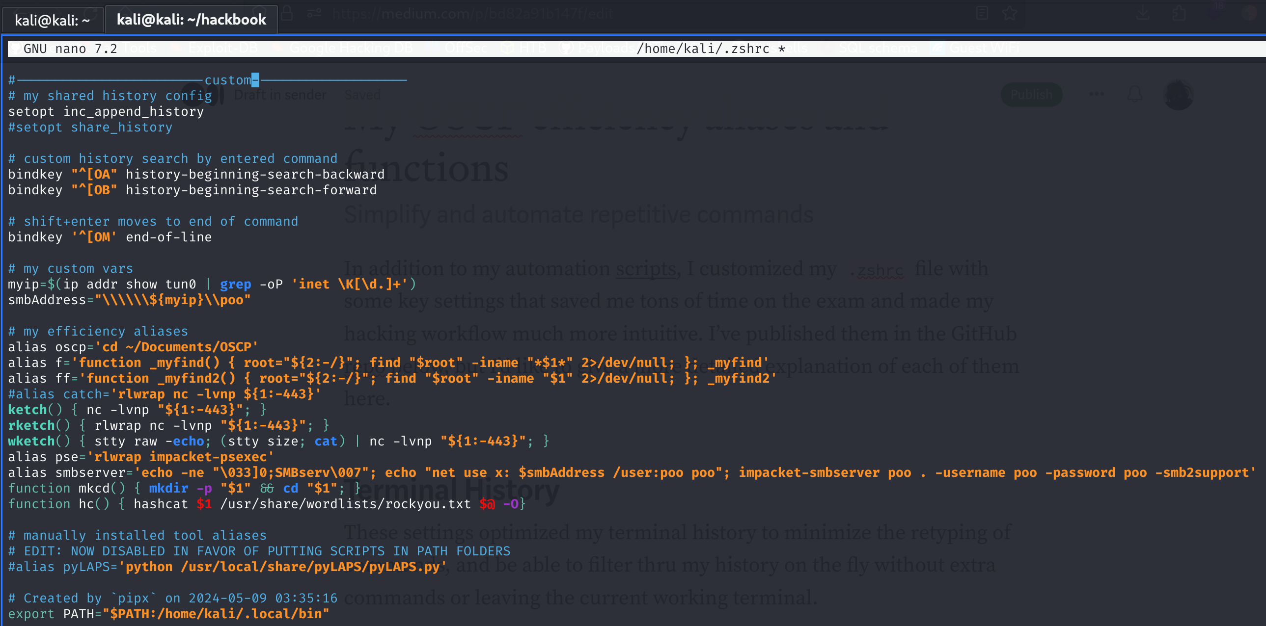My OSCP efficiency aliases and functions
