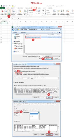 วิธีเปิดไฟล์csv