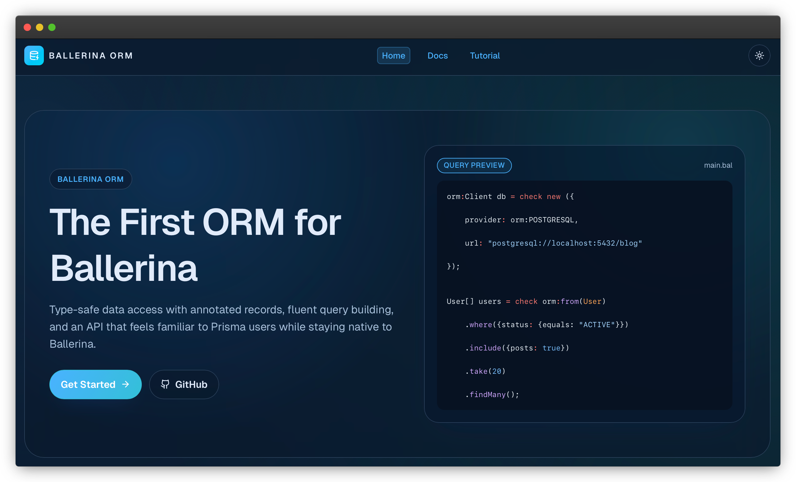 A lightweight ORM for Ballerina