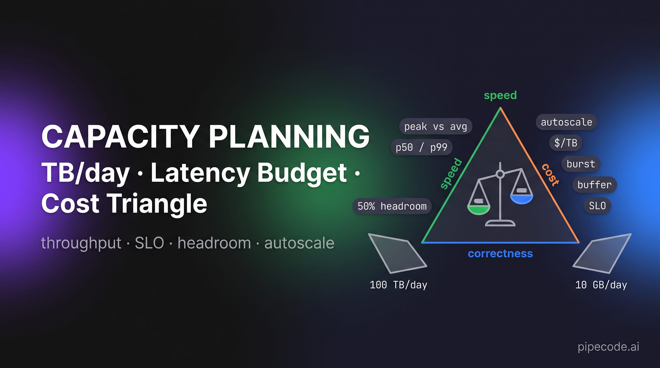 Capacity Planning for Data Pipelines: TB/day, Latency Budget, Cost Triangle