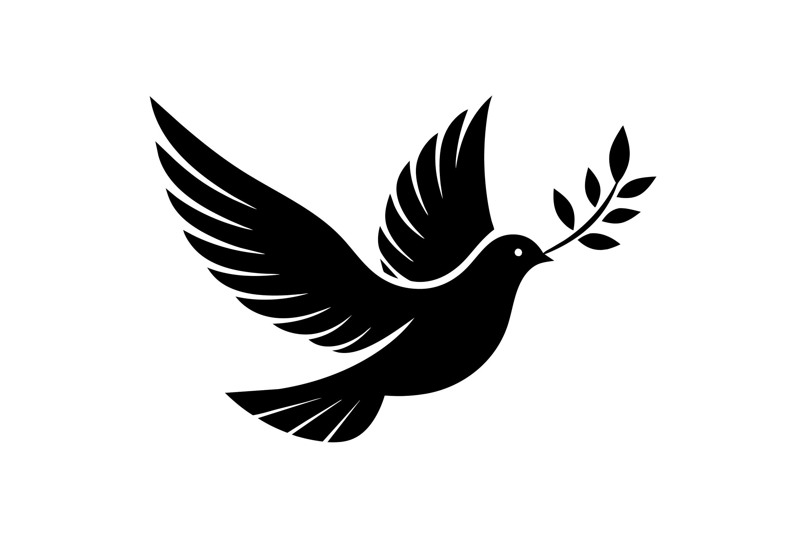 Logo of a White Dove Holding a Olive Free Download