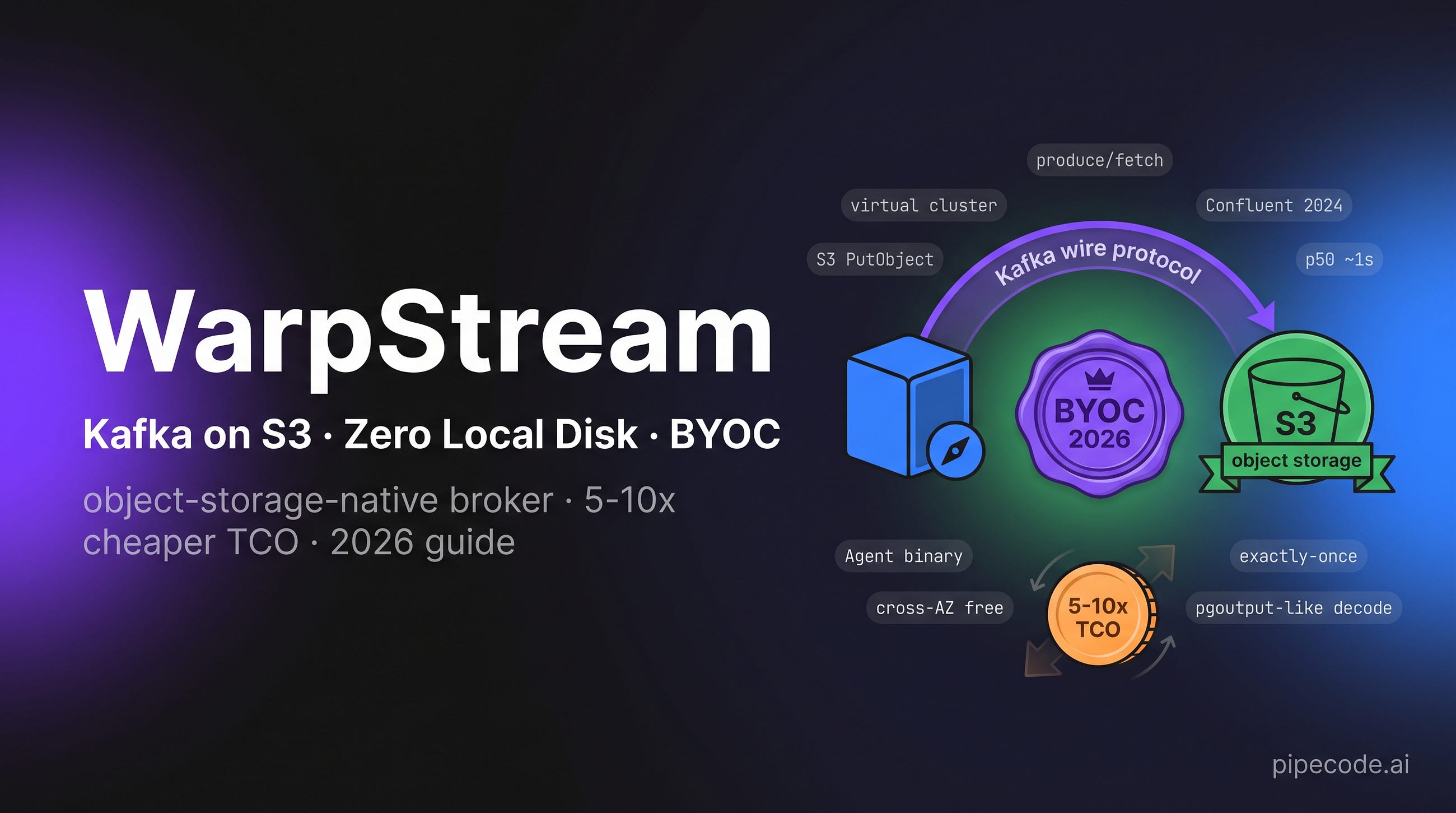 WarpStream: Kafka-Compatible on S3, Zero Local Disk, BYOC Cost Model