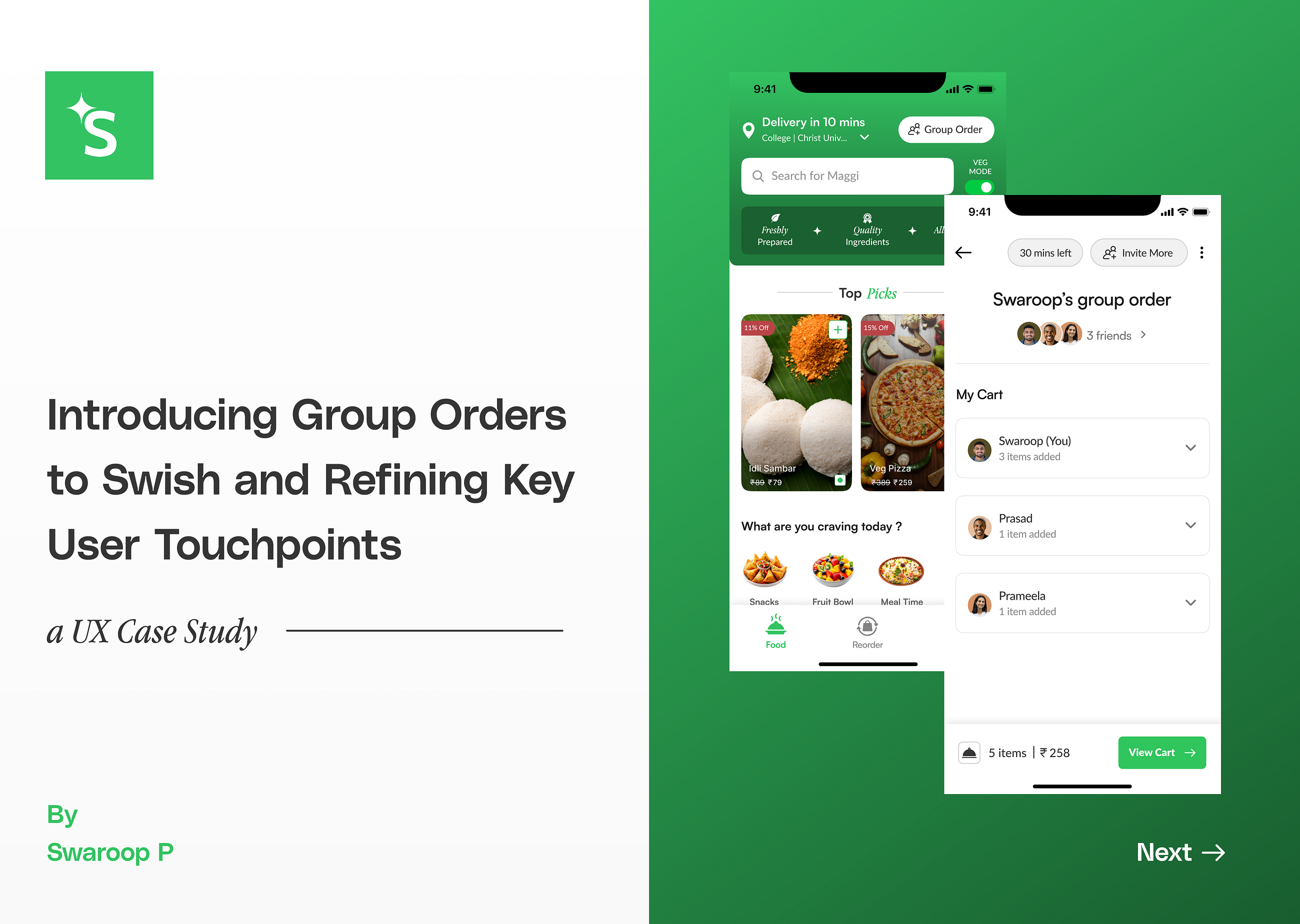 Designing a Seamless Group Ordering Experience for Swish (10-Min Delivery App) - A UX Case Study