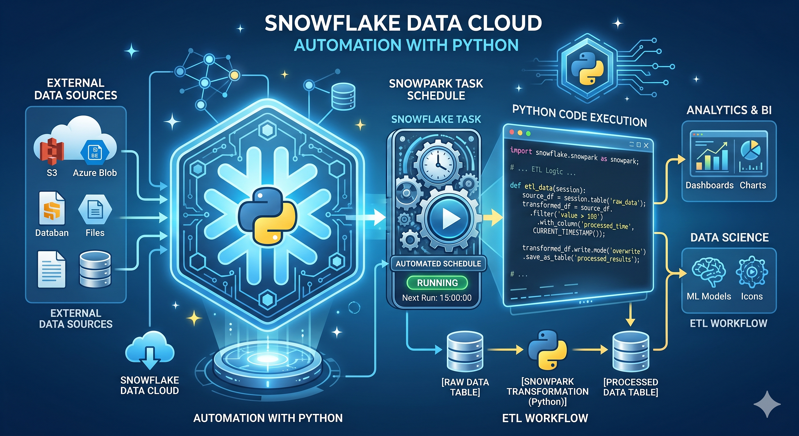 Automating Python in Snowflake: Notebooks, Stored Procedures & ML Jobs with Tasks