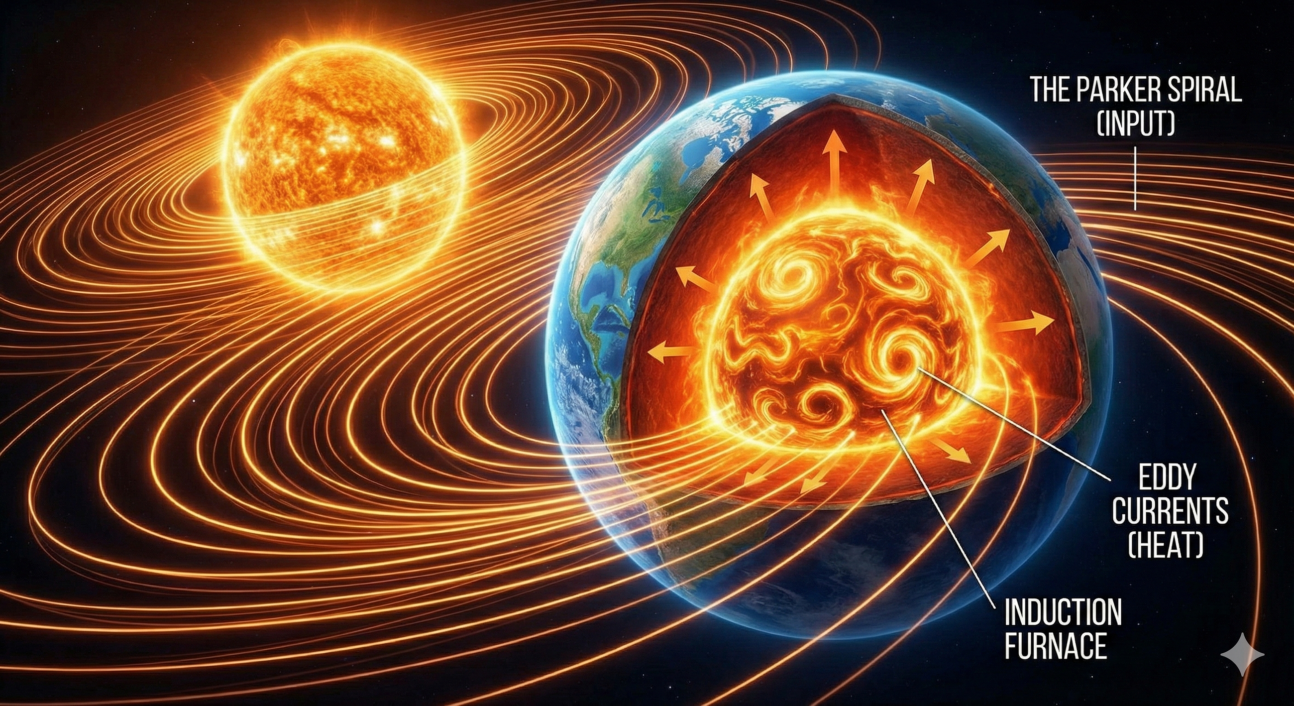 The Solar Circuit: Planetary Induction and the Molten Core