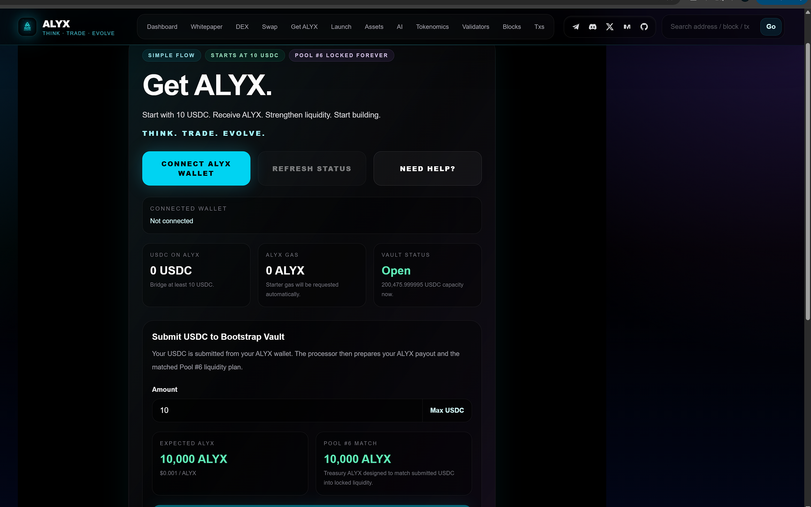 ALYX Bootstrap Vault is now live with automated execution.