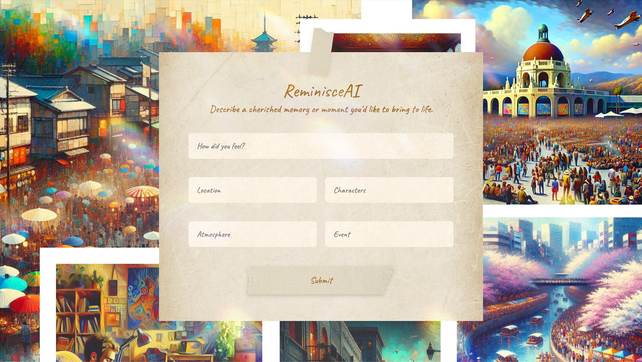 ReminisceAI // sentiment-based image generation application