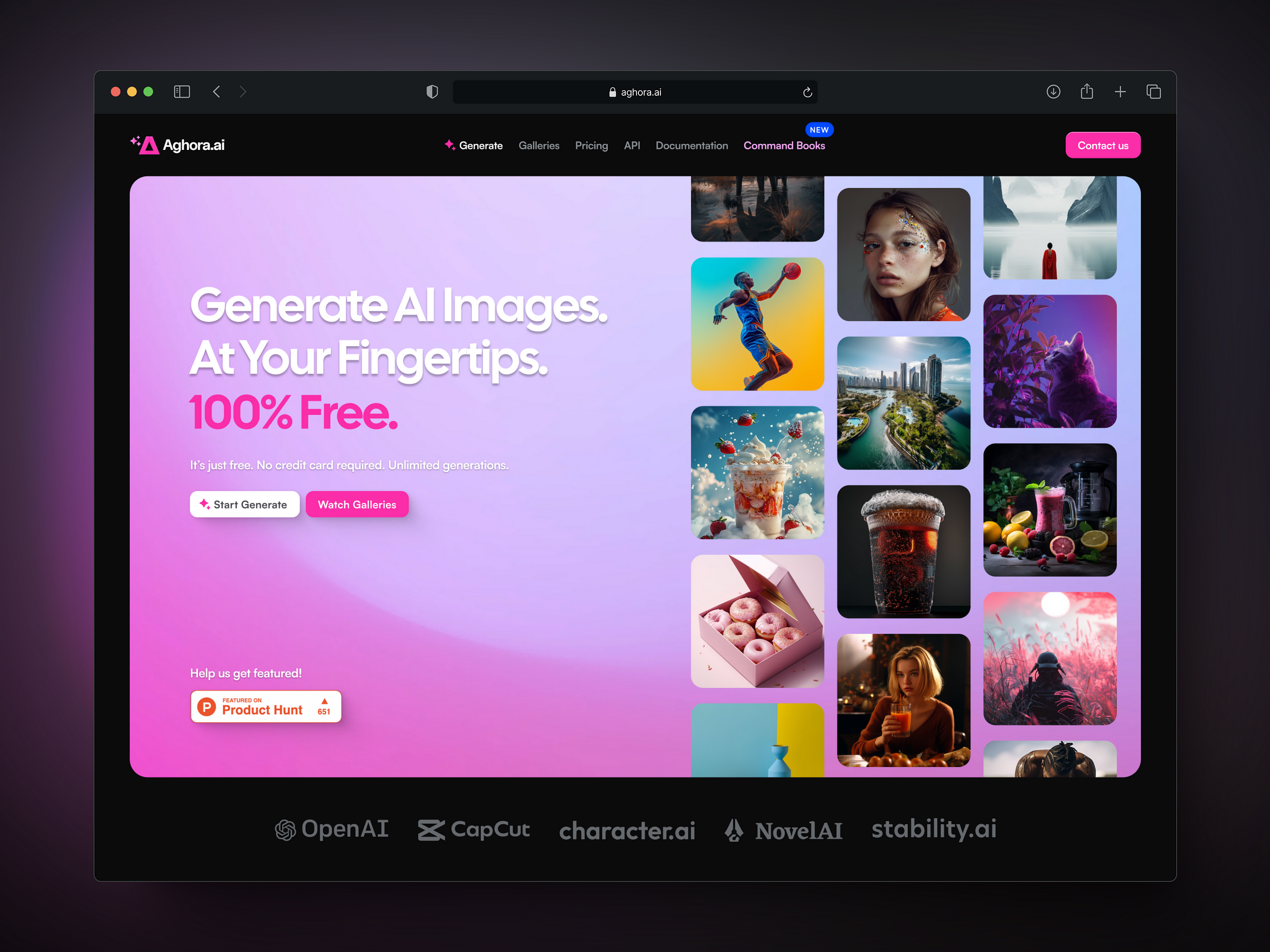 UI/UX Design Exploration, Aghora.ai — AI Image Generator