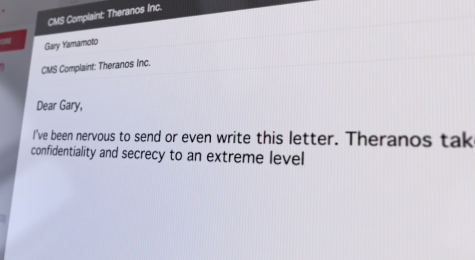 Реконструкция письма Эрике Ченг в федеральное агентство CMS (из фильма)