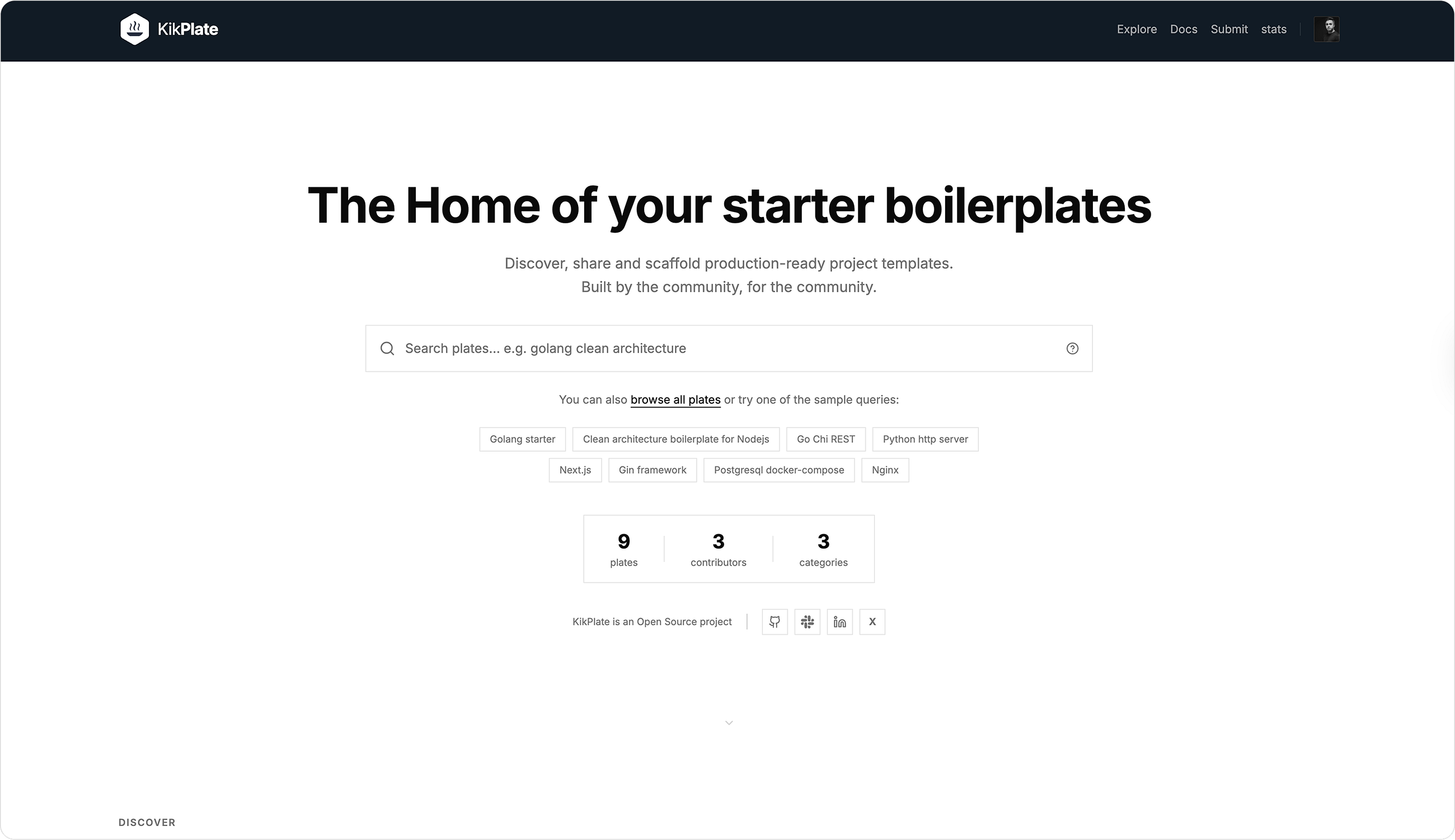 Kikplate: The Easiest Way to Start with Production-Ready Boilerplates