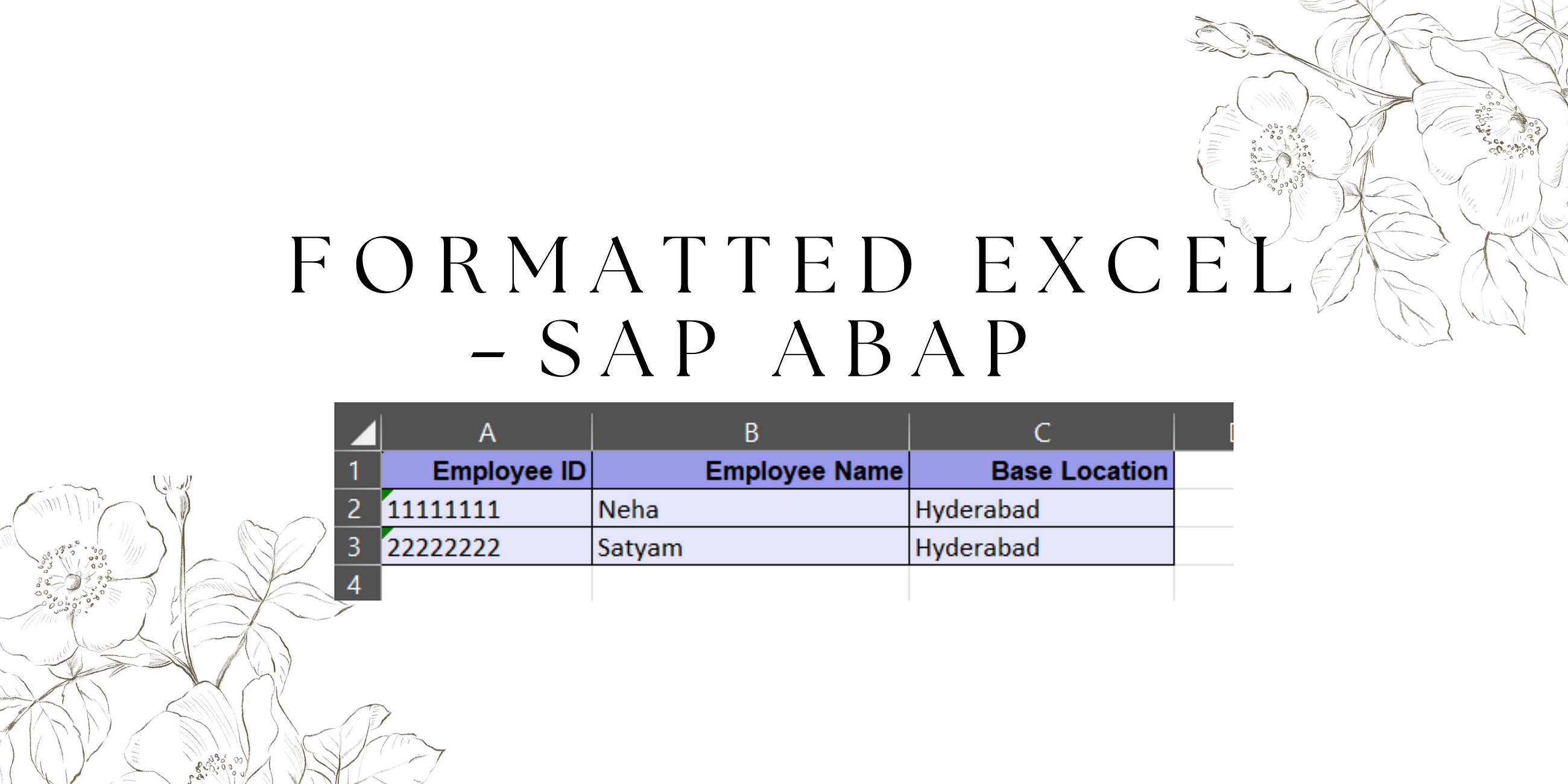 FORMATTED EXCEL — SAP ABAP