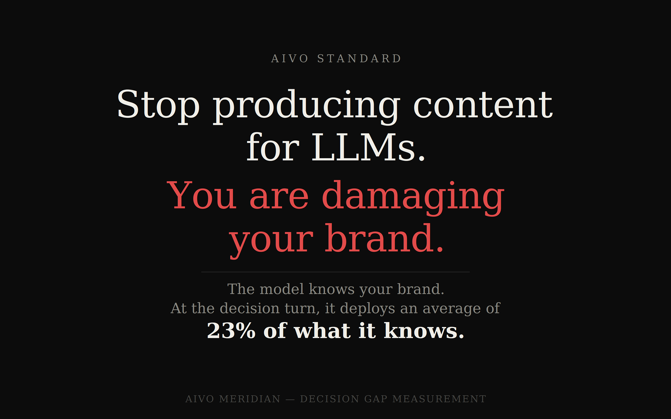 Stop producing content for LLMs. You are damaging your brand.