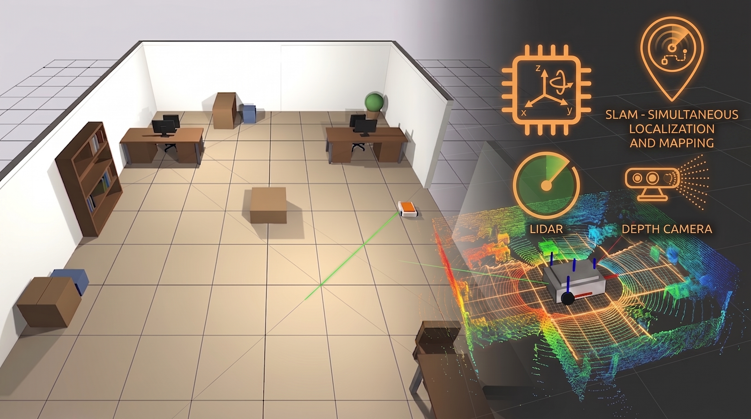 Building a Robot in ROS 2 From Scratch, Part 5: building an actual map of the space