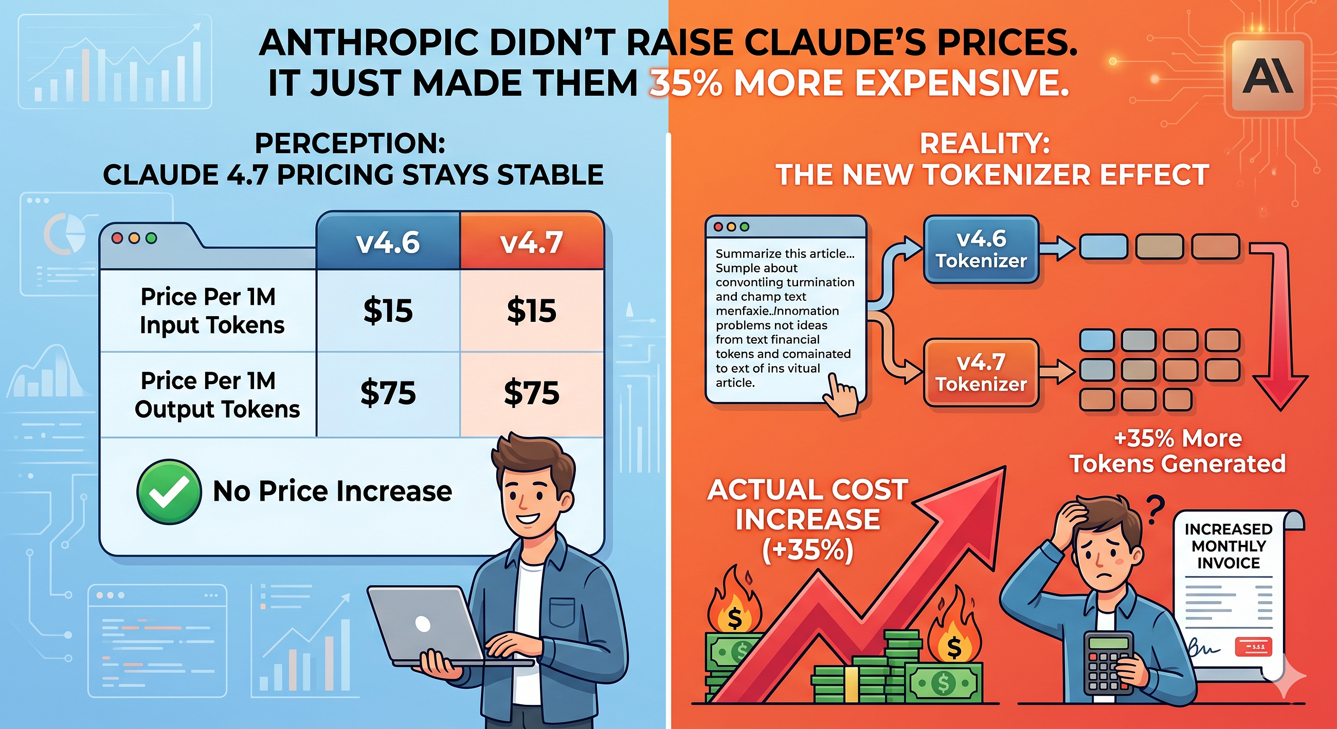 Anthropic Didn’t Raise Claude’s 4.7 Prices. It Just Made Them 35% More Expensive.