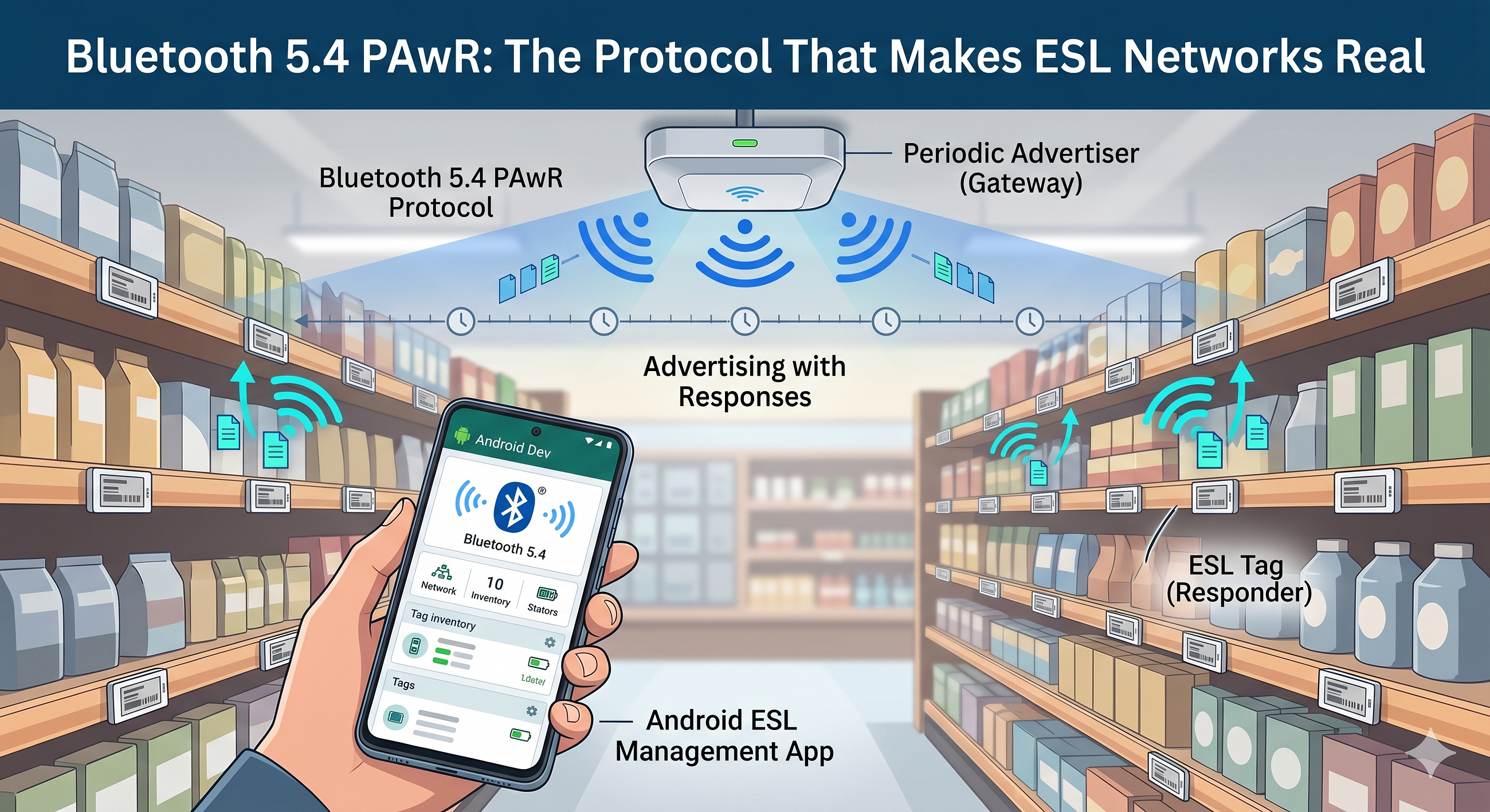 Bluetooth 5.4 PAwR: The Protocol That Makes ESL Networks Real