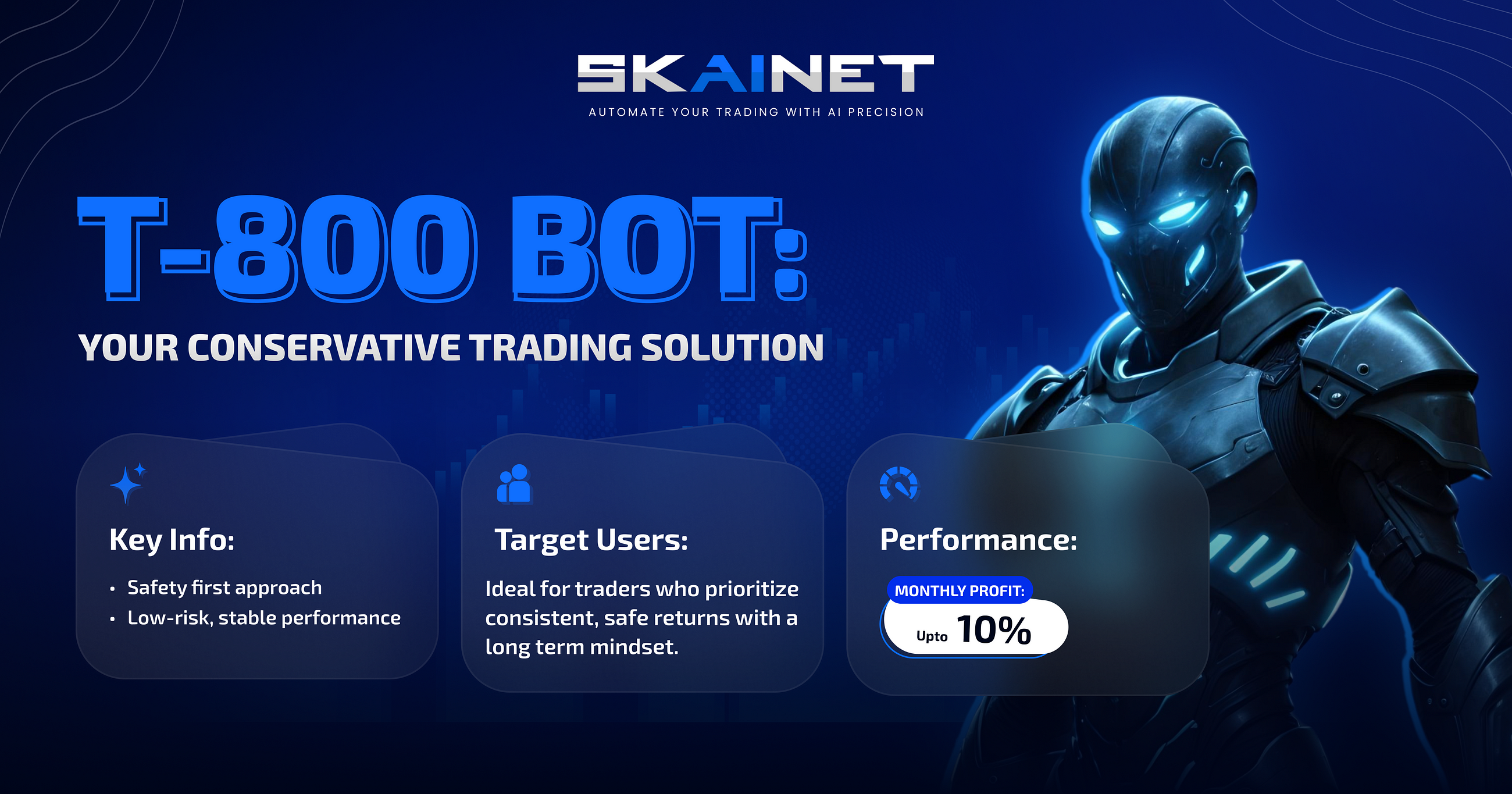 Prioritizing Stability in Trading: How SkAInet’s T-800 Bot Empowers Conservative Traders