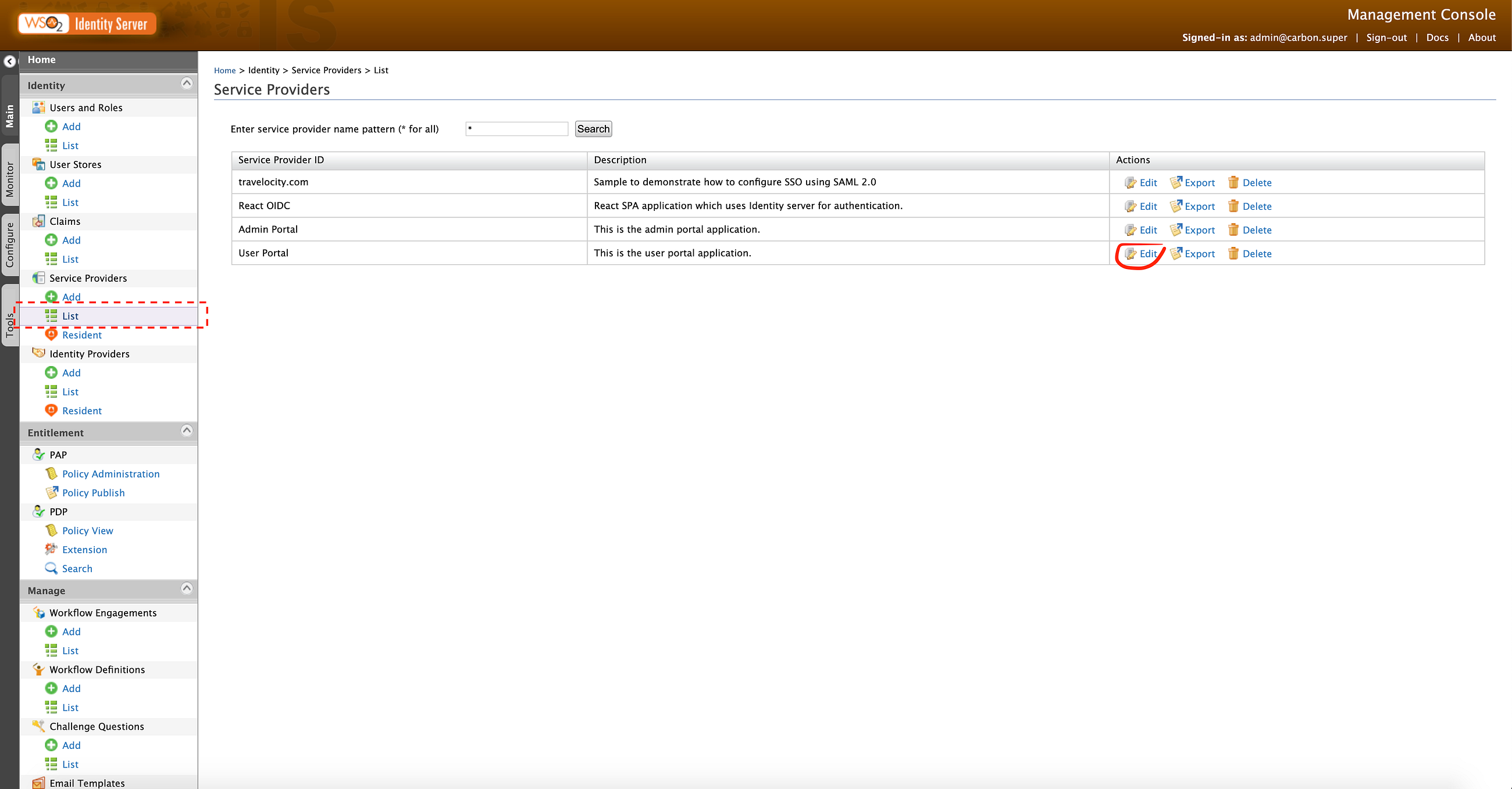 How to set-up WSO2 Identity Server User Portal in an development environment