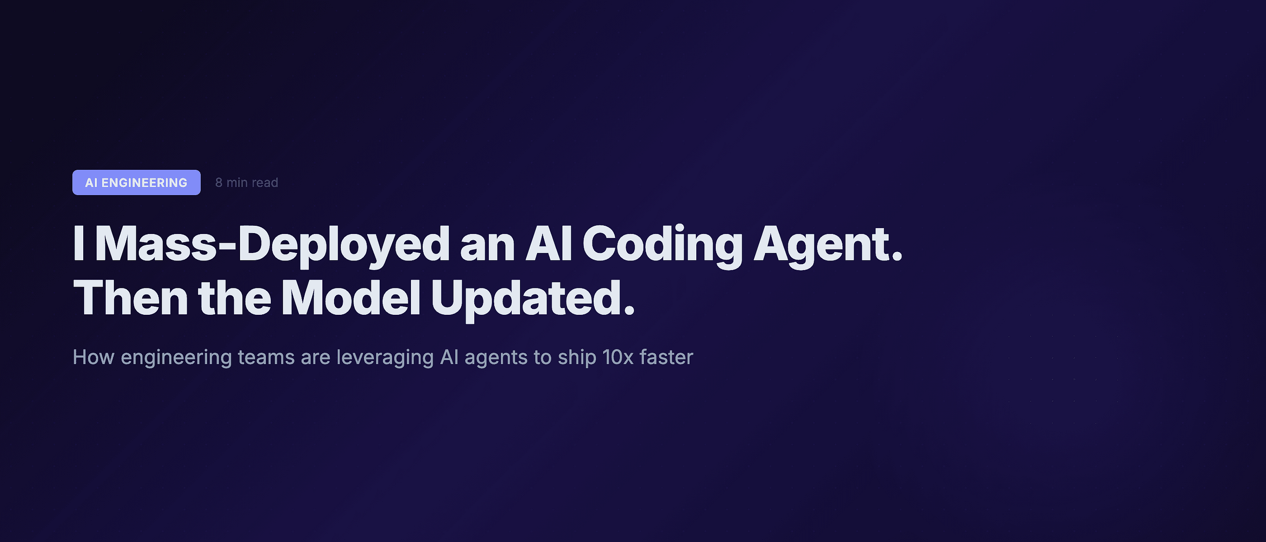 I Mass-Deployed an AI Coding Agent. Then the Model Updated and Nobody Told Me.