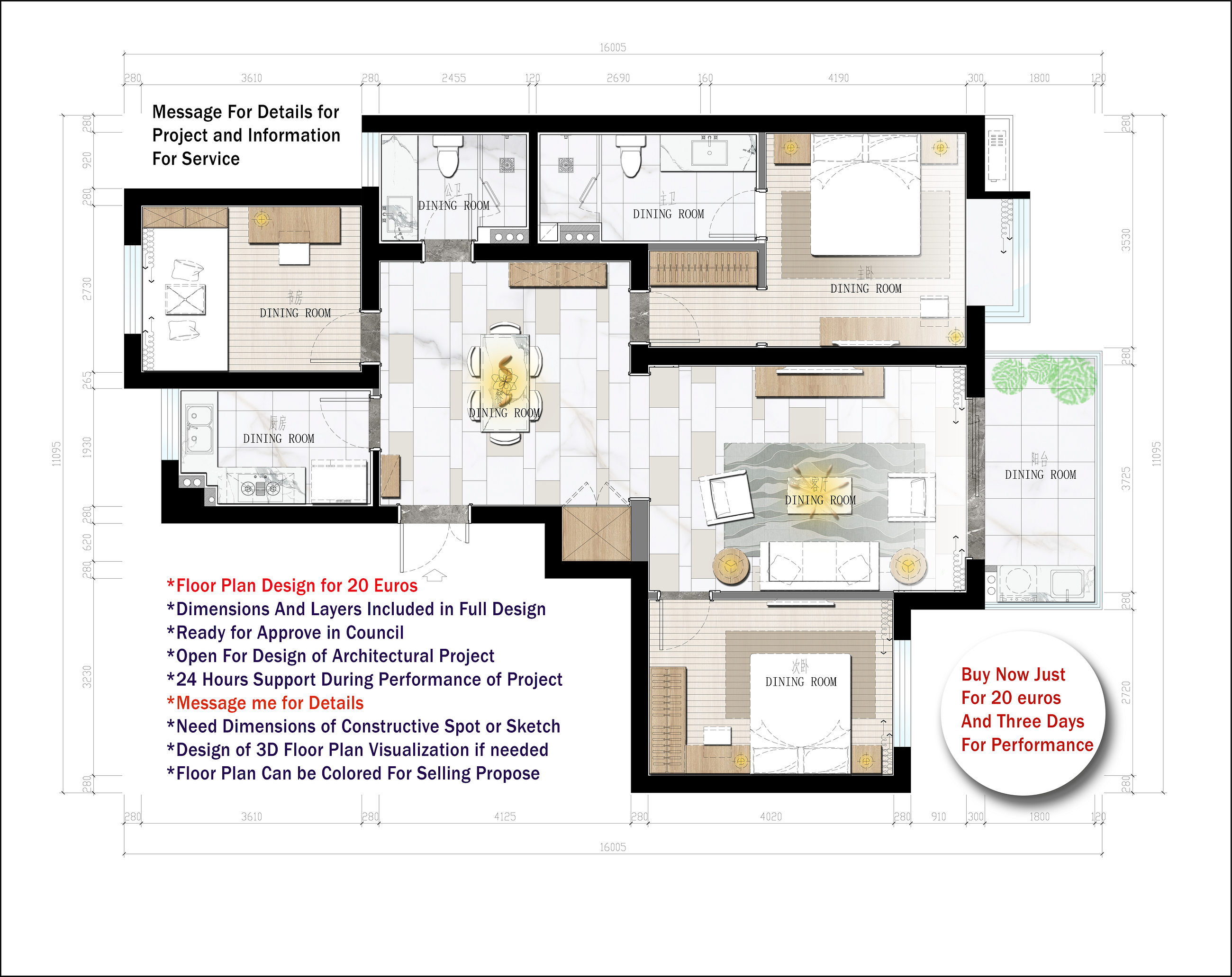 Custom Architectural Floor Plan Design
