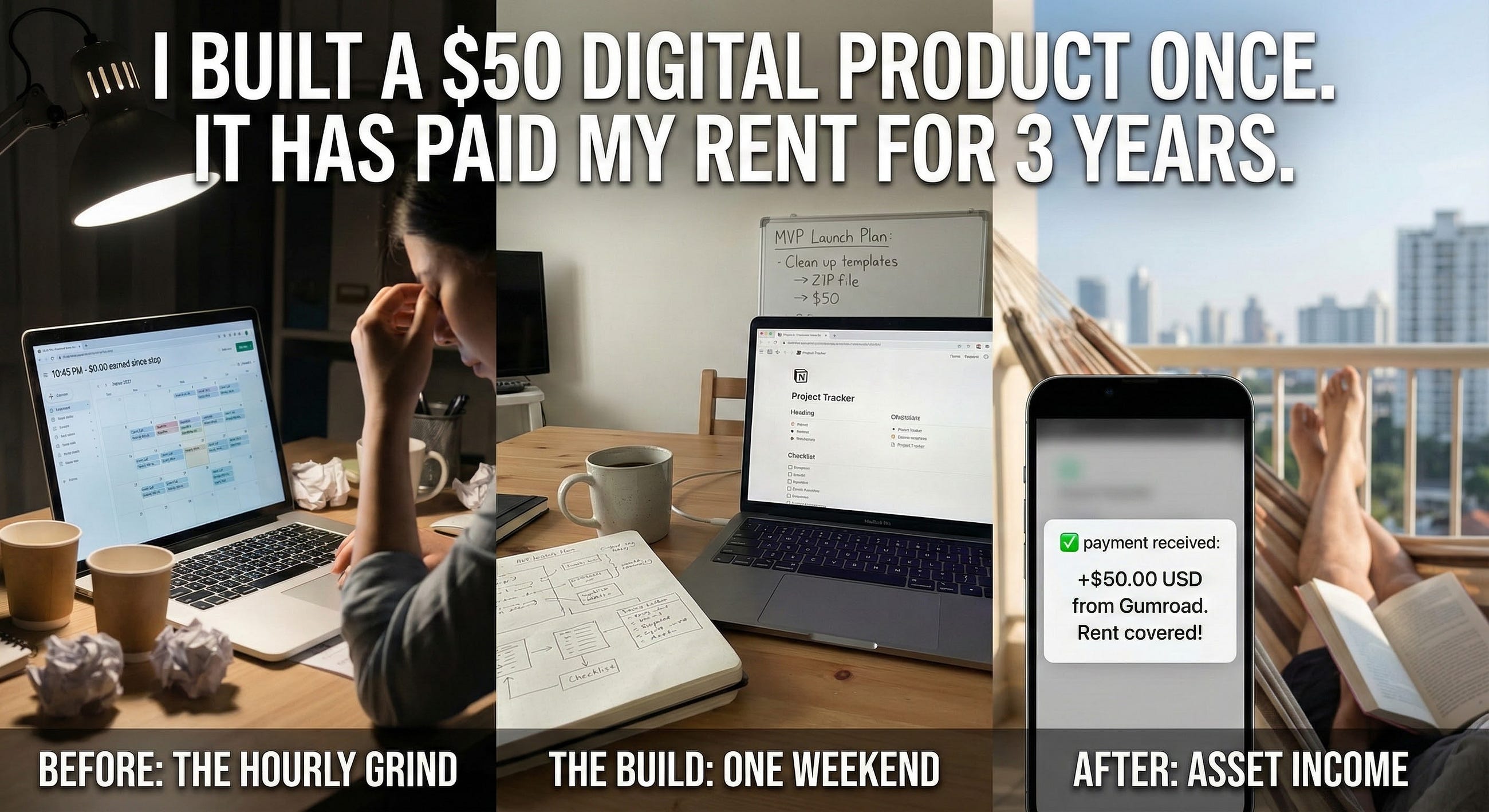 I Built a $50 Digital Product Once. It Has Paid My Rent for 3 Years