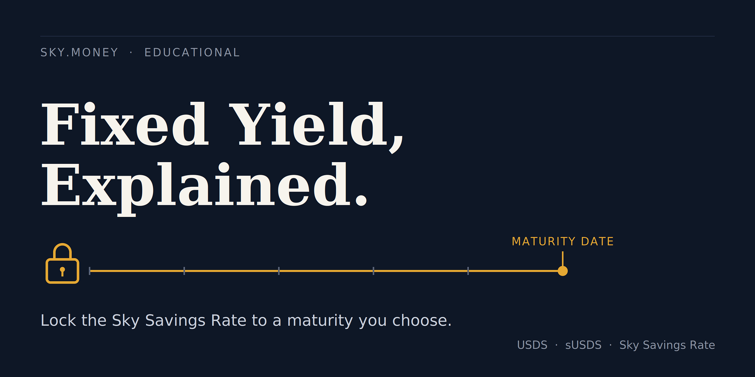 Fixed Yield, Explained: How to Lock In the Sky Savings Rate on Your USDS