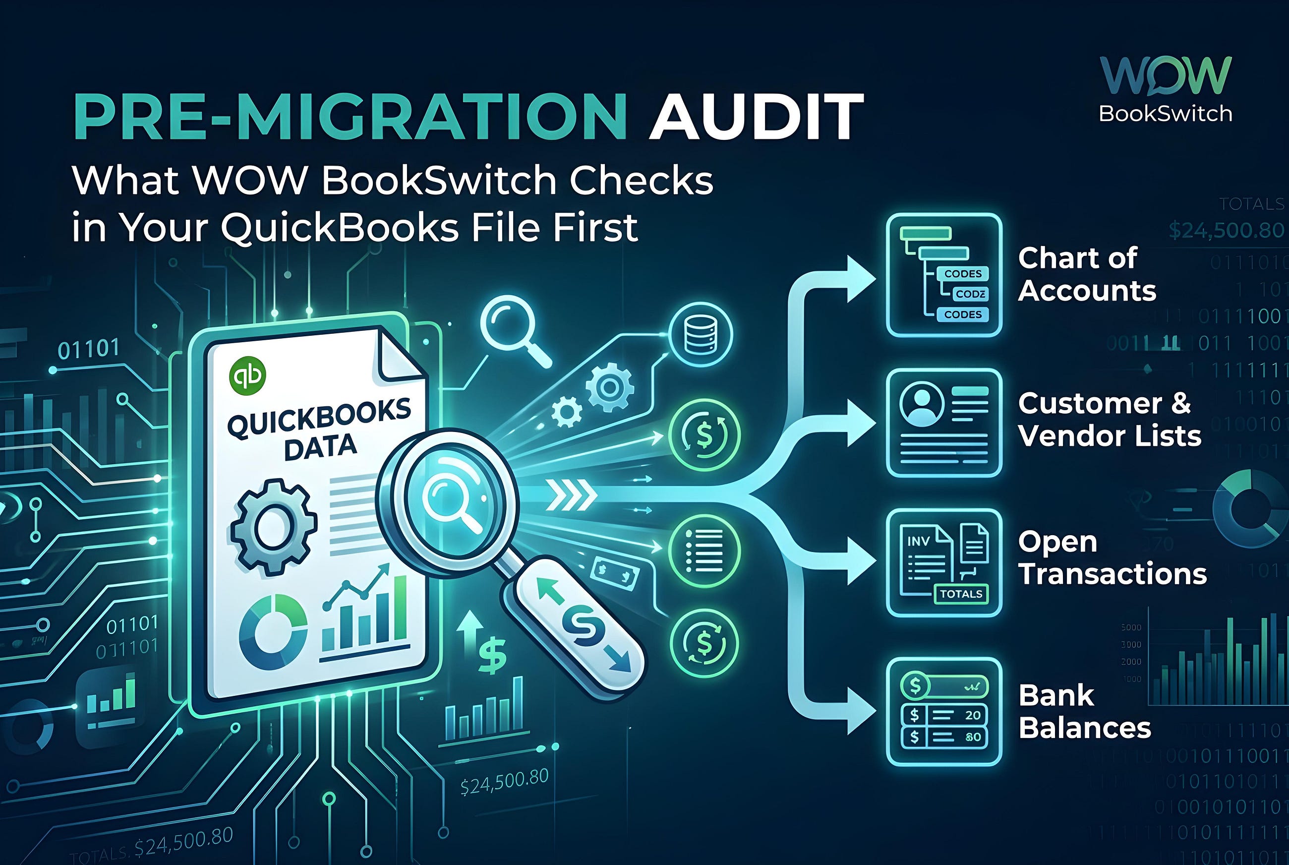 Pre-Migration Audit: What WOW BookSwitch Checks in Your QuickBooks File First | WOWBookSwitch