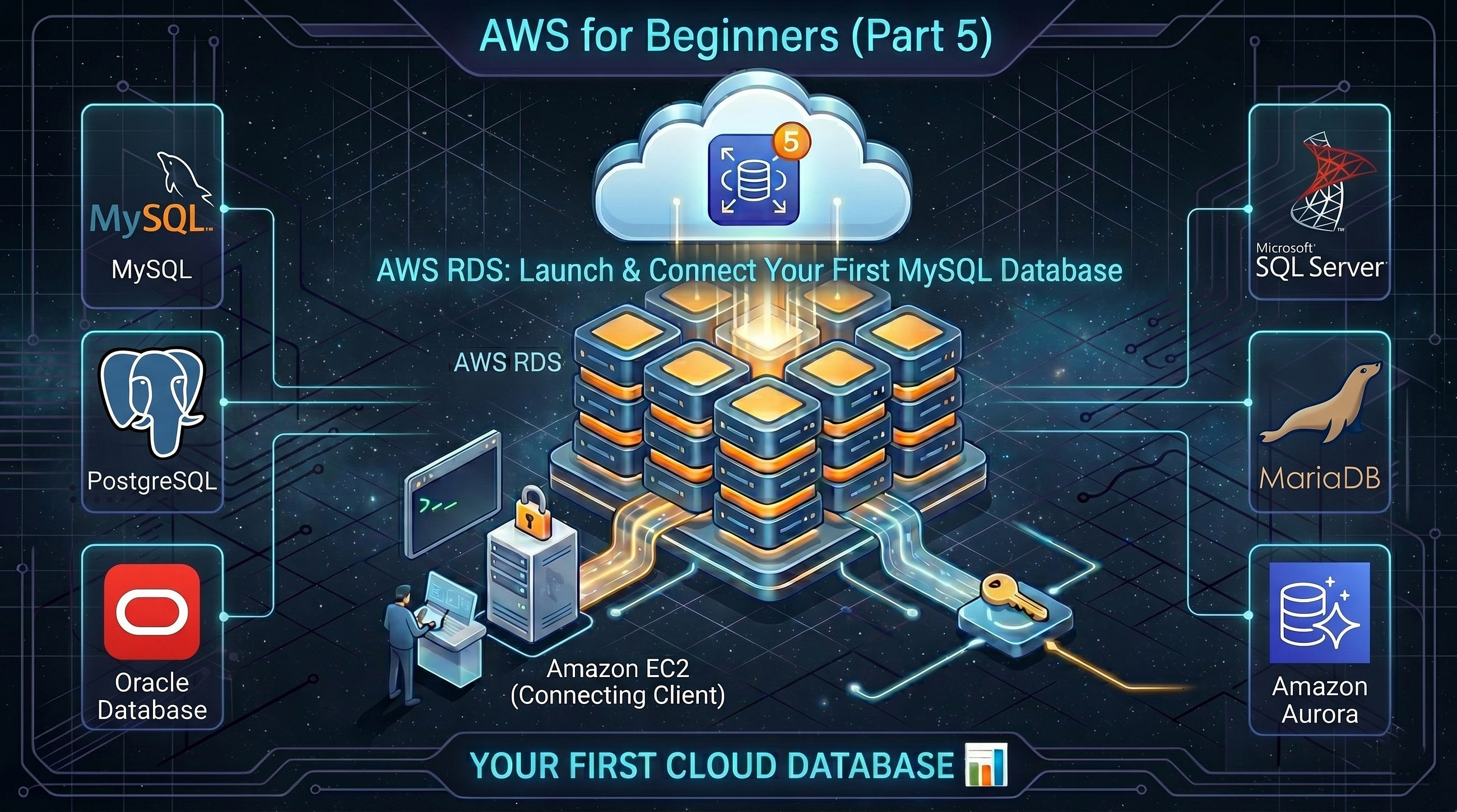 AWS for Beginners (Part 5): AWS RDS — Launch & Connect Your First MySQL Database
