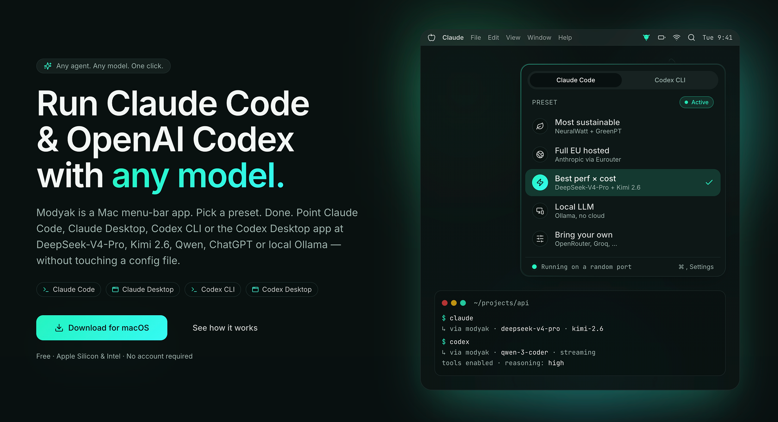 How to Unlock Every AI Model in Claude Code, Cowork, and Codex with Modyak in one click