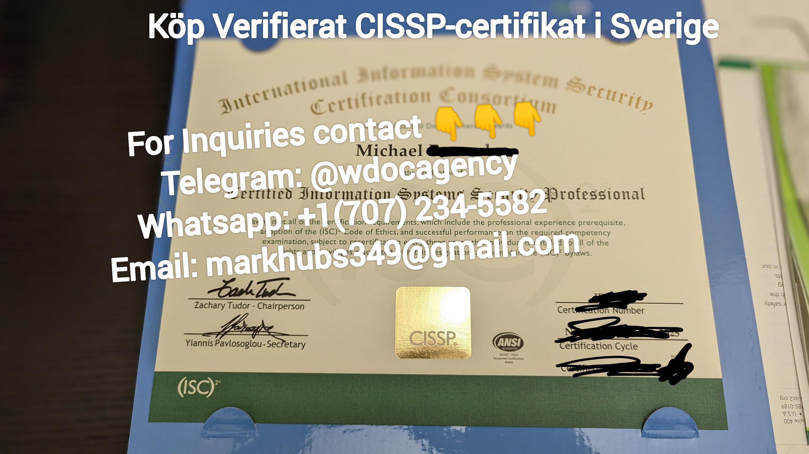 Köp Verifierat CISSP-certifikat utan prov i Sverige
