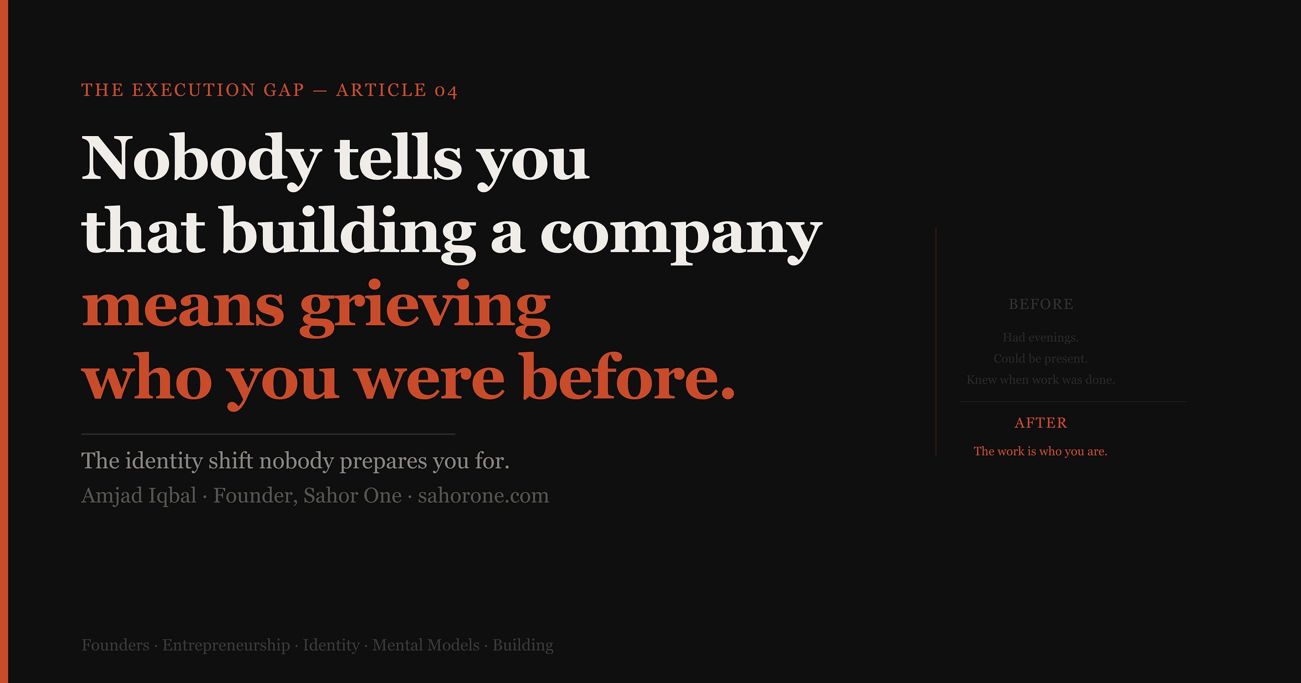 Nobody Tells You That Being a Founder Means Grieving the Person You Were Before