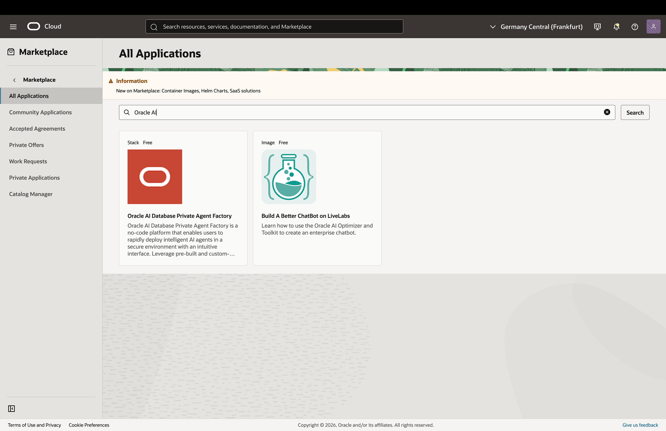 Oracle AI Database Private Agent Factory