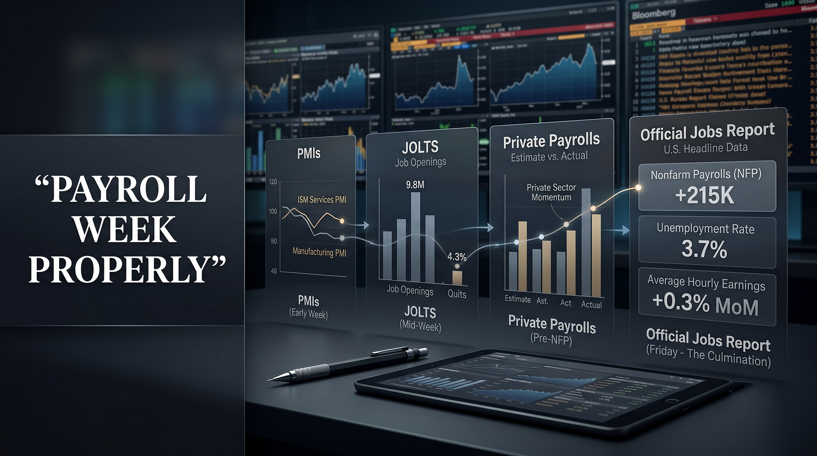 Payroll Week Without Tunnel Vision: How to Read PMIs, JOLTS, Private Payrolls, and Jobs Together