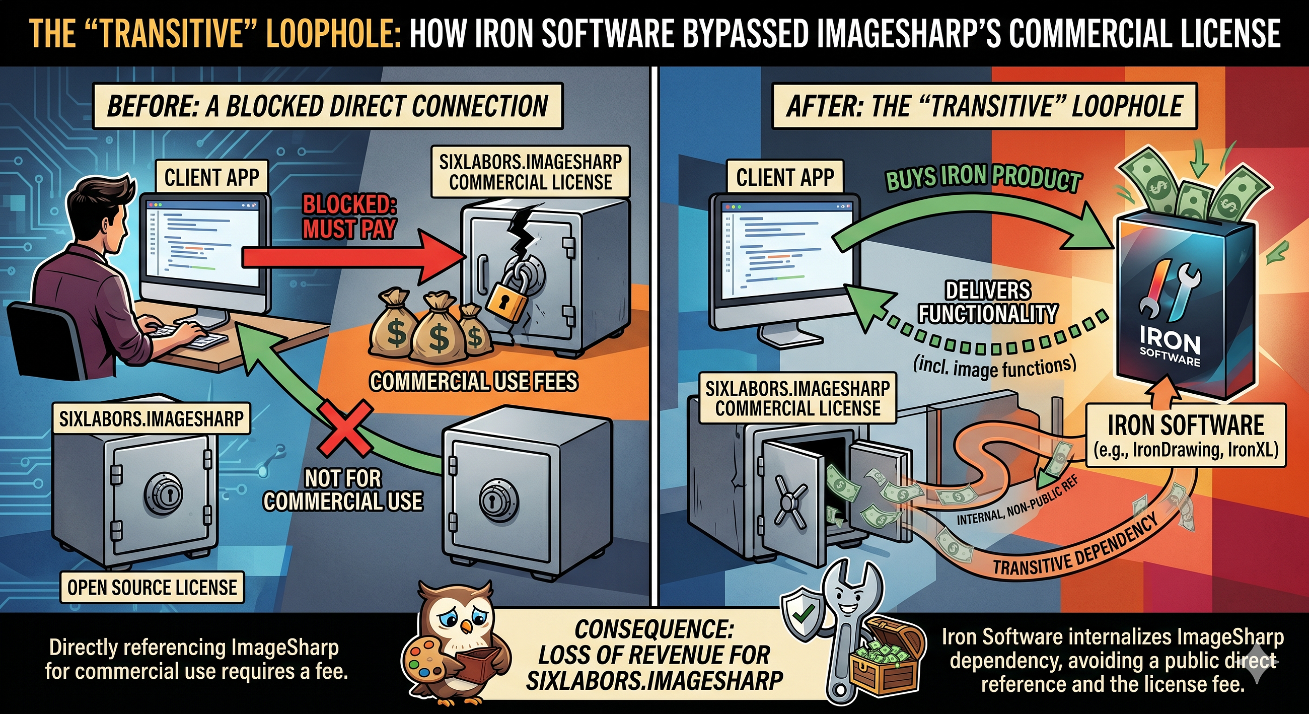The “Transitive” Loophole: How Iron Software Bypassed ImageSharp’s Commercial License