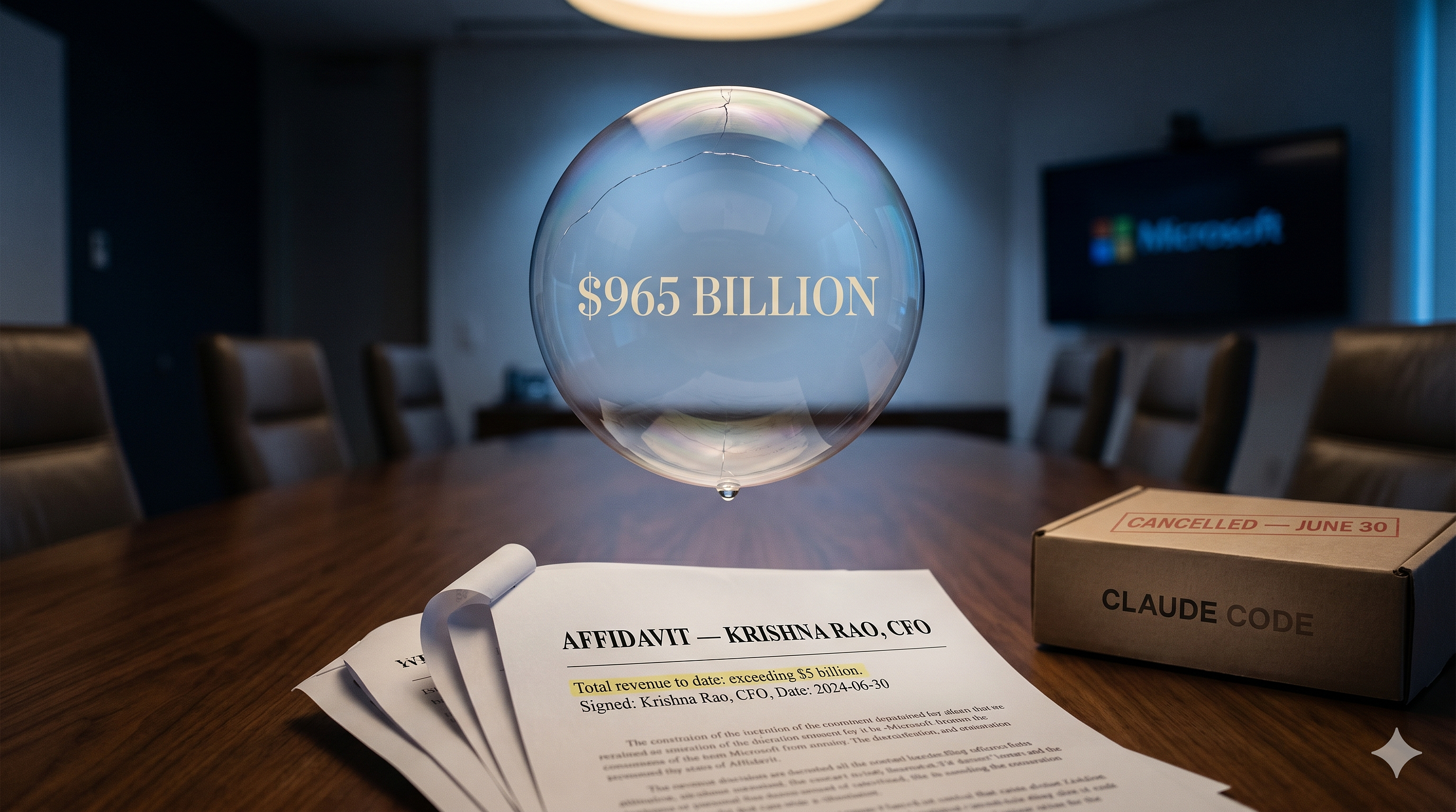 Microsoft Cancelled Claude Code the Week Anthropic Hit $965 Billion.