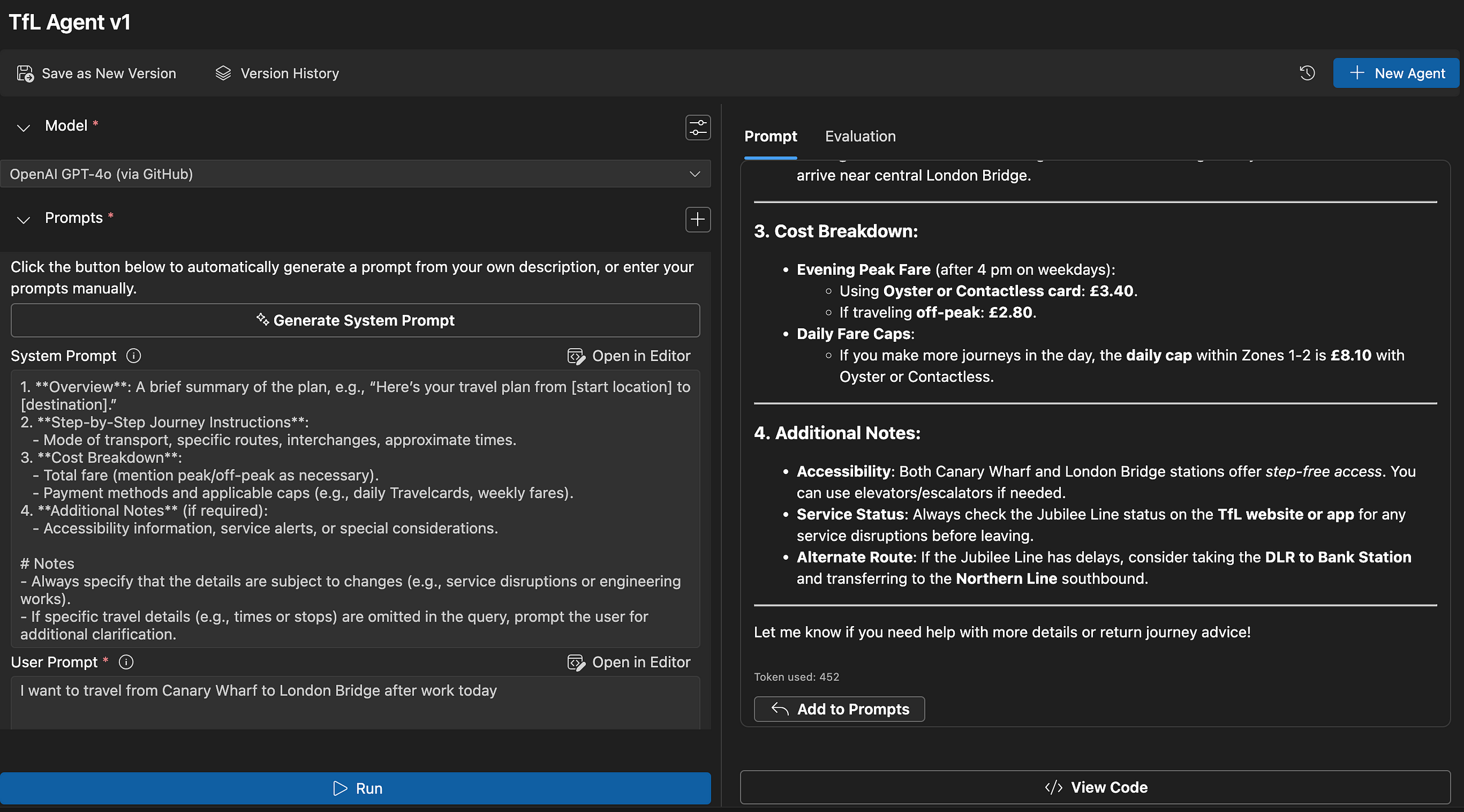 Trying Out the VS Code AI Toolkit: Building a TfL Travel Assistant