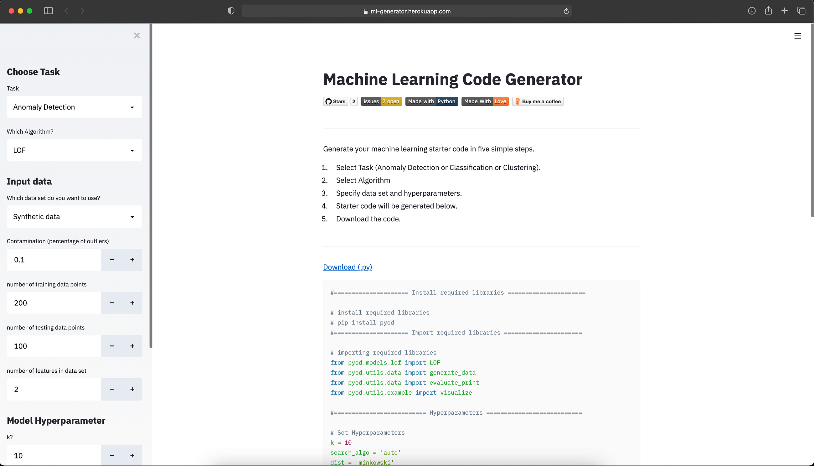 Generate Machine Learning Code in Few Clicks Using Machine Learning Code Generator