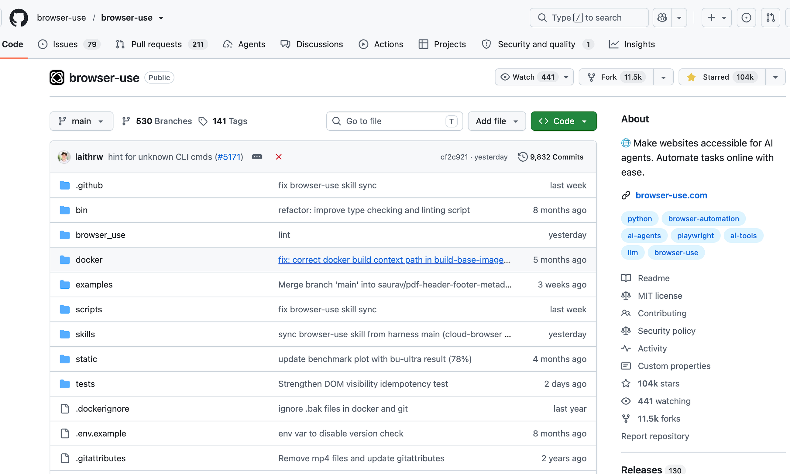 Browser Use, Make websites accessible for AI agents.