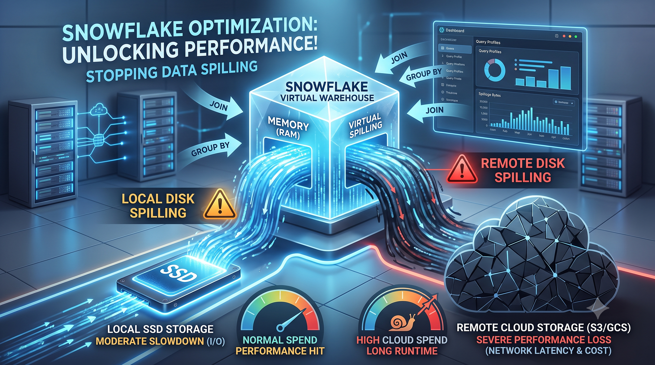 Demystifying Snowflake Data Spilling: How to Diagnose and Eliminate Local & Remote Disk Spills