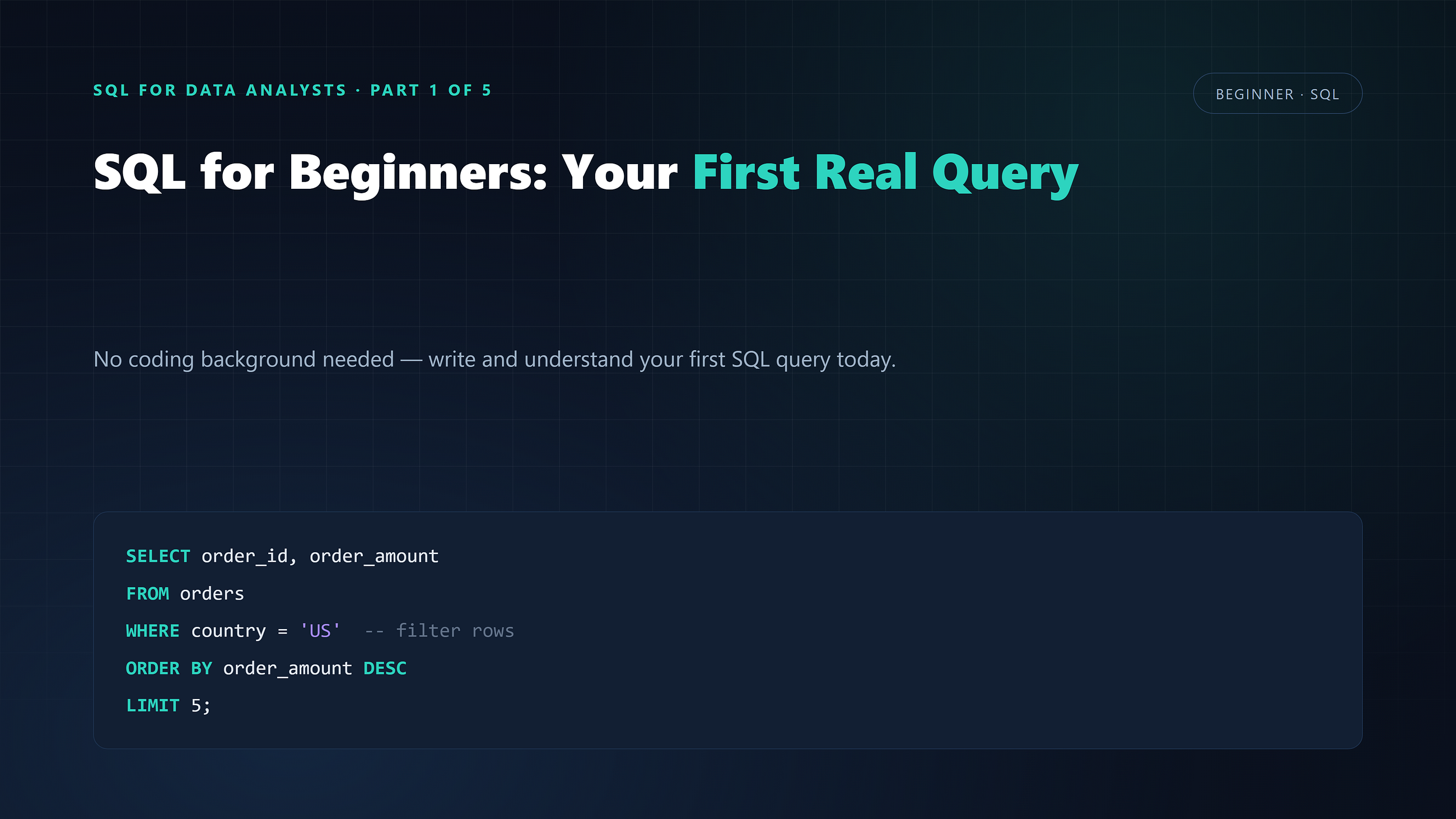 SQL for Beginners: How to Write and Read Your First Real Query