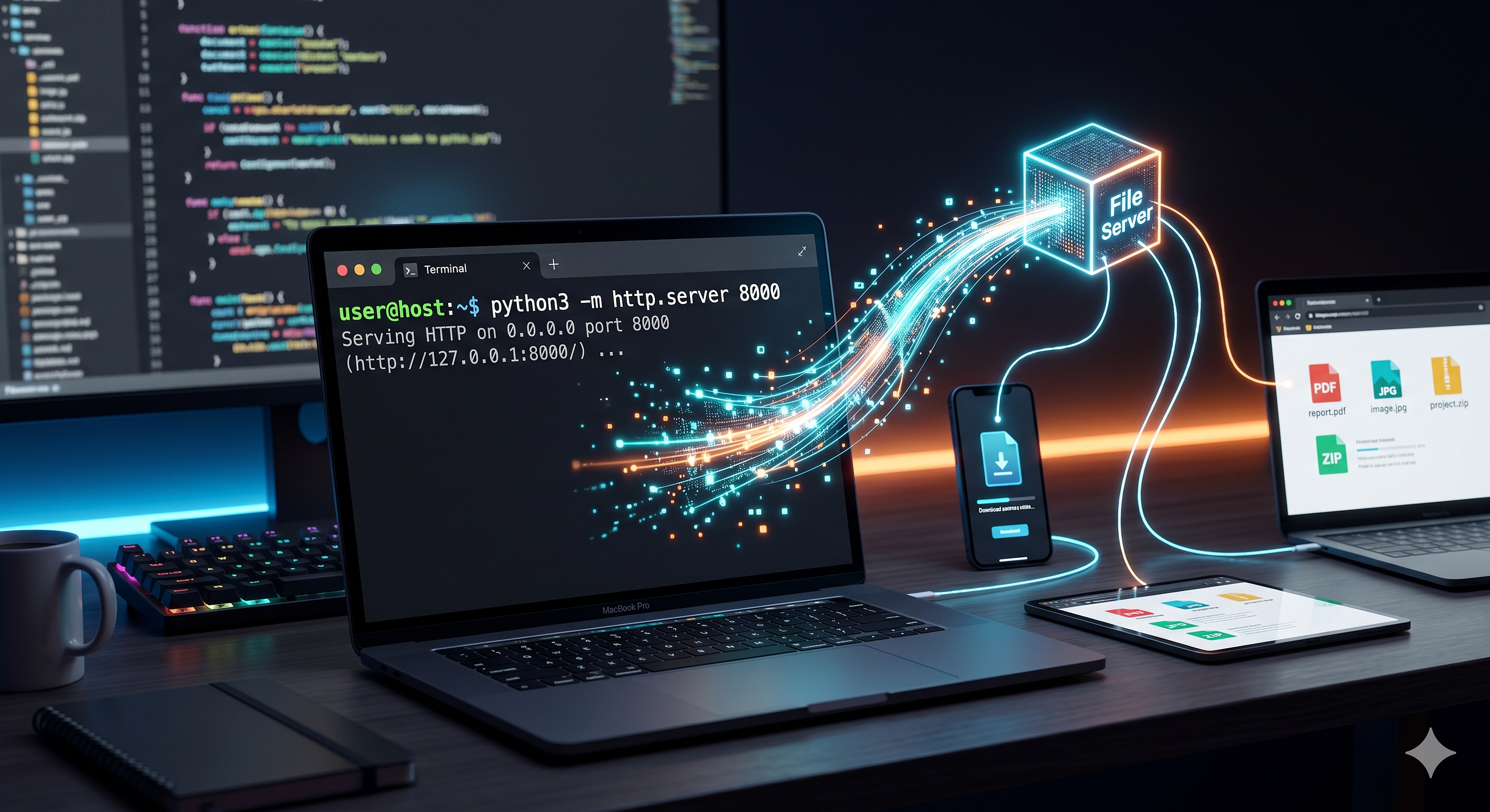Simple File Server in 1 command